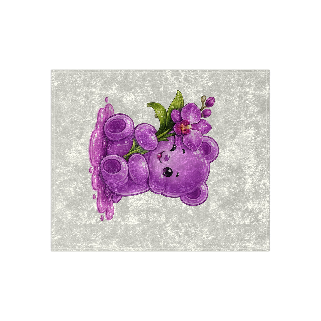 Purple Orchid, Special Gooey Gummy Bear Friend -Crushed Velvet Blanket