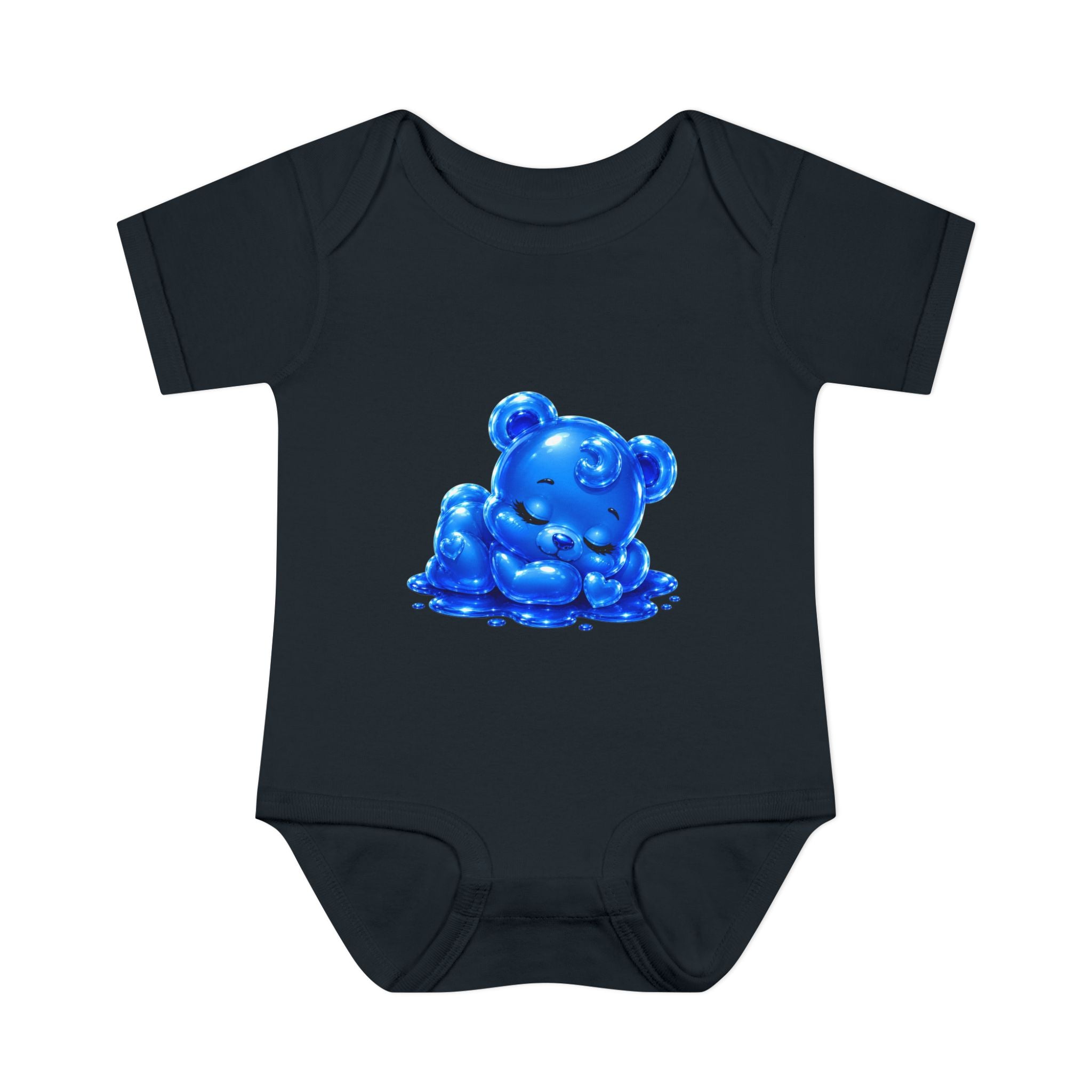 Taking a Nap, Blue Oozy Baby Gummy Bear Cutie Addition- Graphic Onesie