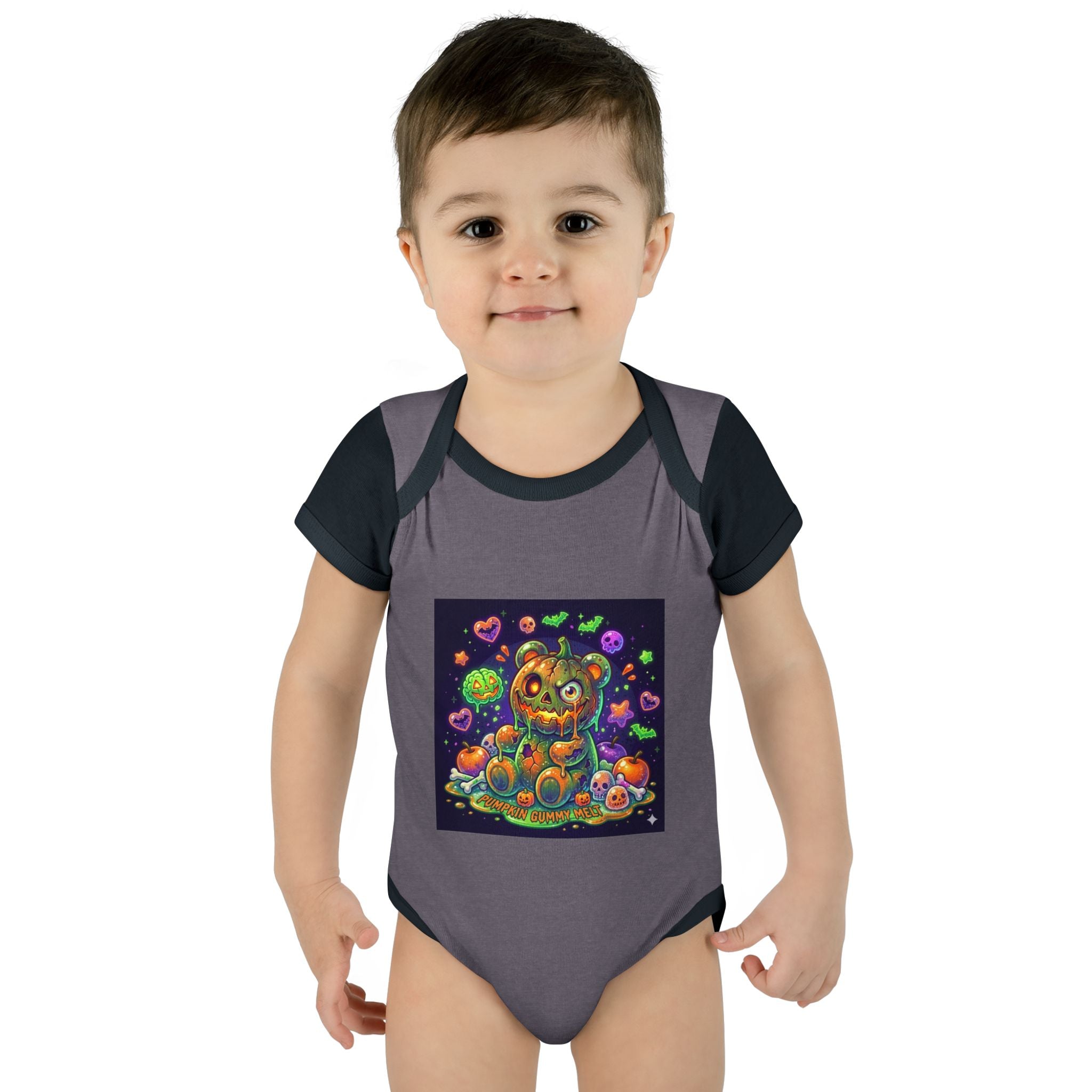 Halloween Pumpkin Head Gooey Gummy Bear - Infant Onesie
