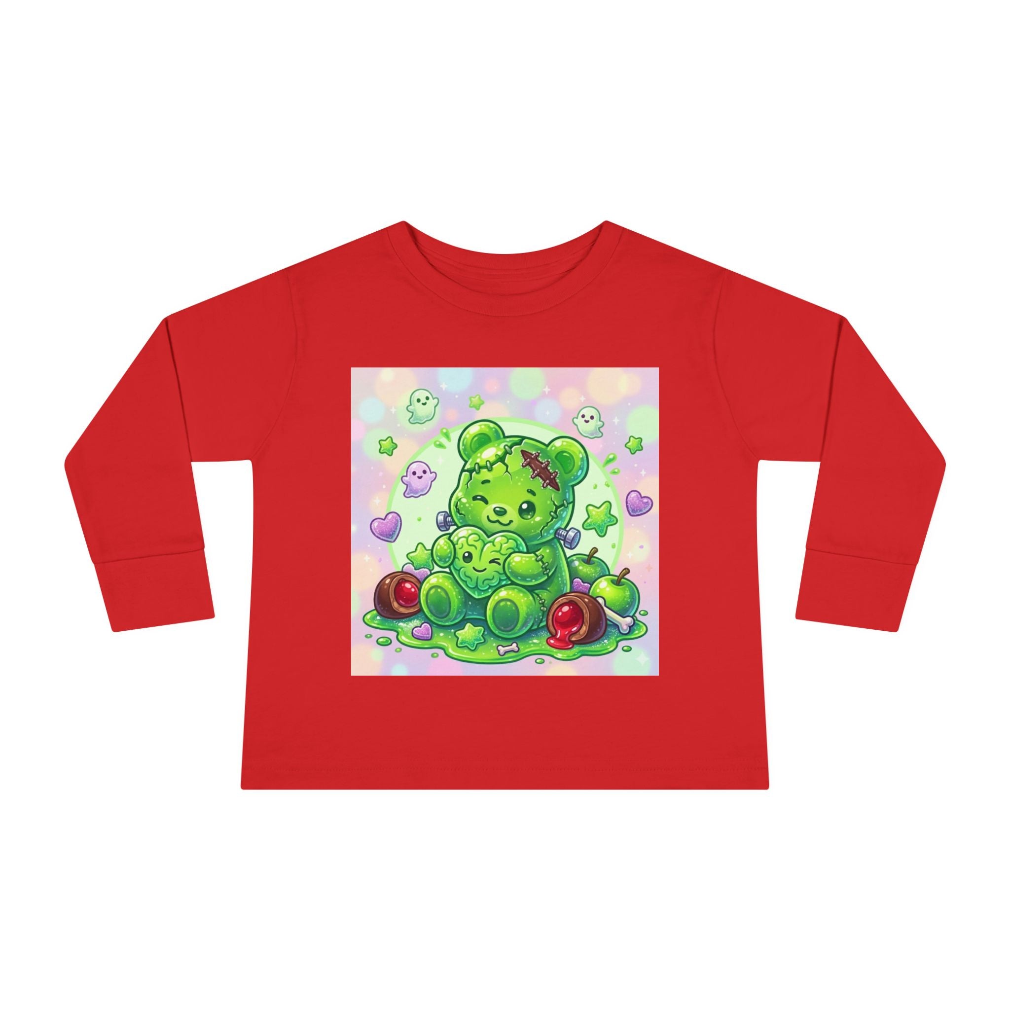 Franken-Oozy-Bear Gummy Friend, Halloween Addition- Graphic Long Sleeve Shirt