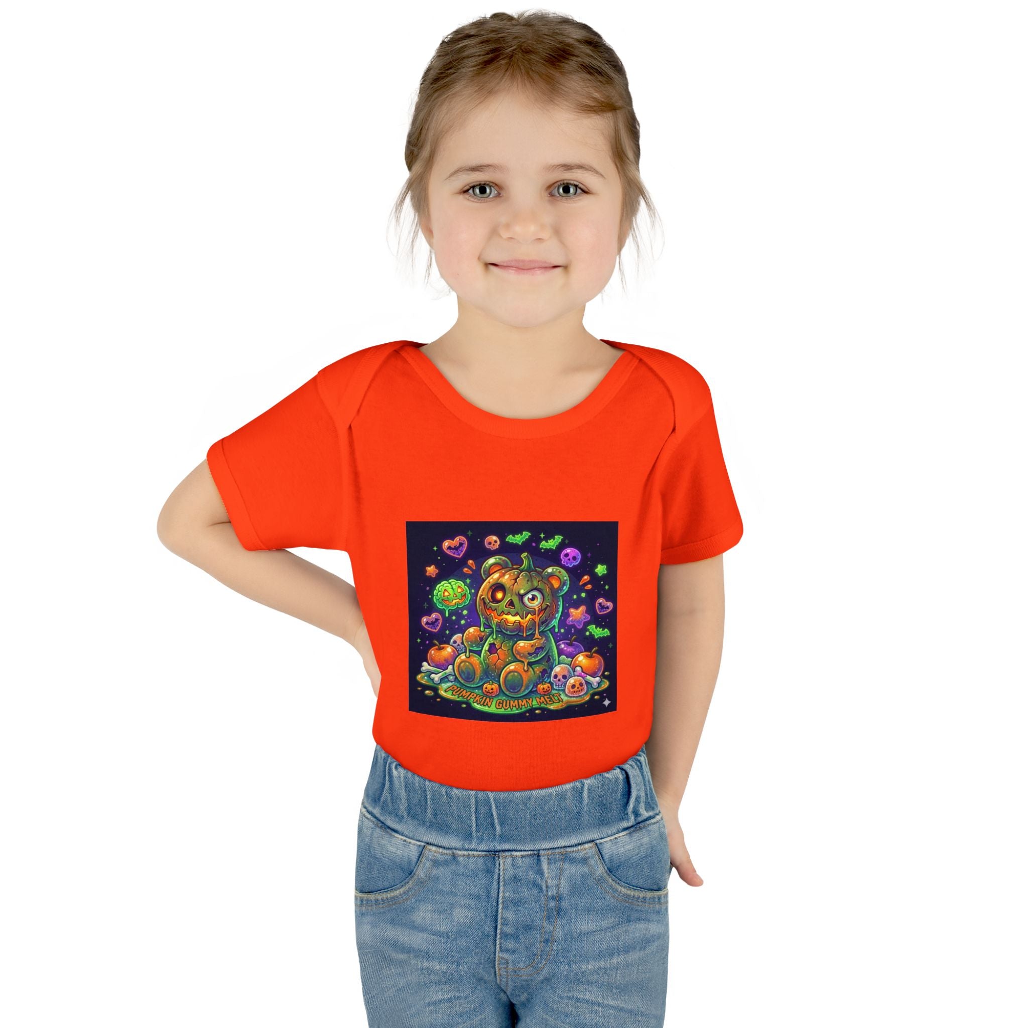 Halloween Pumpkin Head Gooey Gummy Bear - Infant Onesie