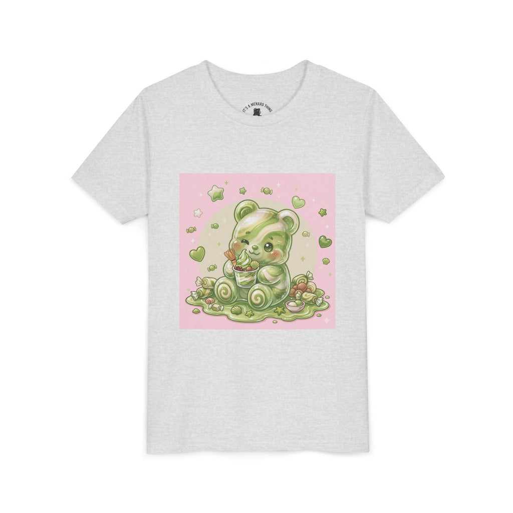Matcha and Cream Gooey Gummy Bear Graphic Youth T-Shirt