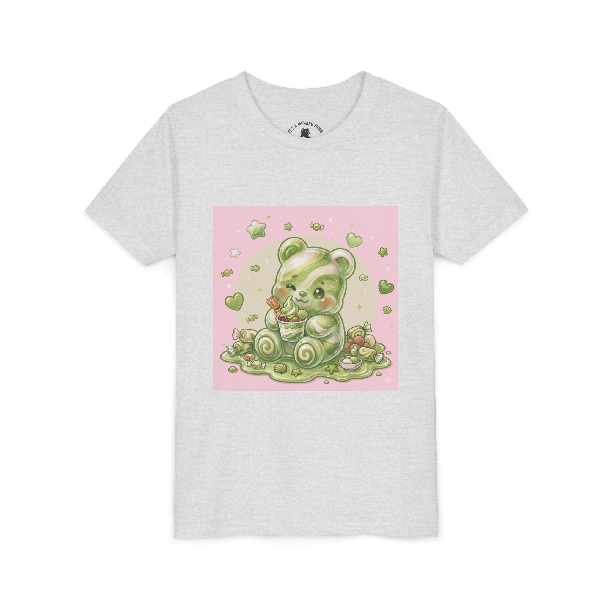 Matcha and Cream Gooey Gummy Bear Graphic Youth T-Shirt