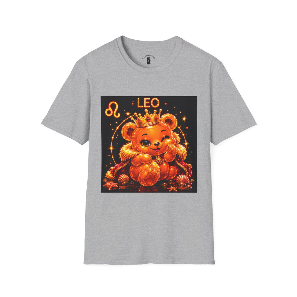 Leo Zodiac Crowned Oozy Bear Friend Astrology- Graphic Shirt