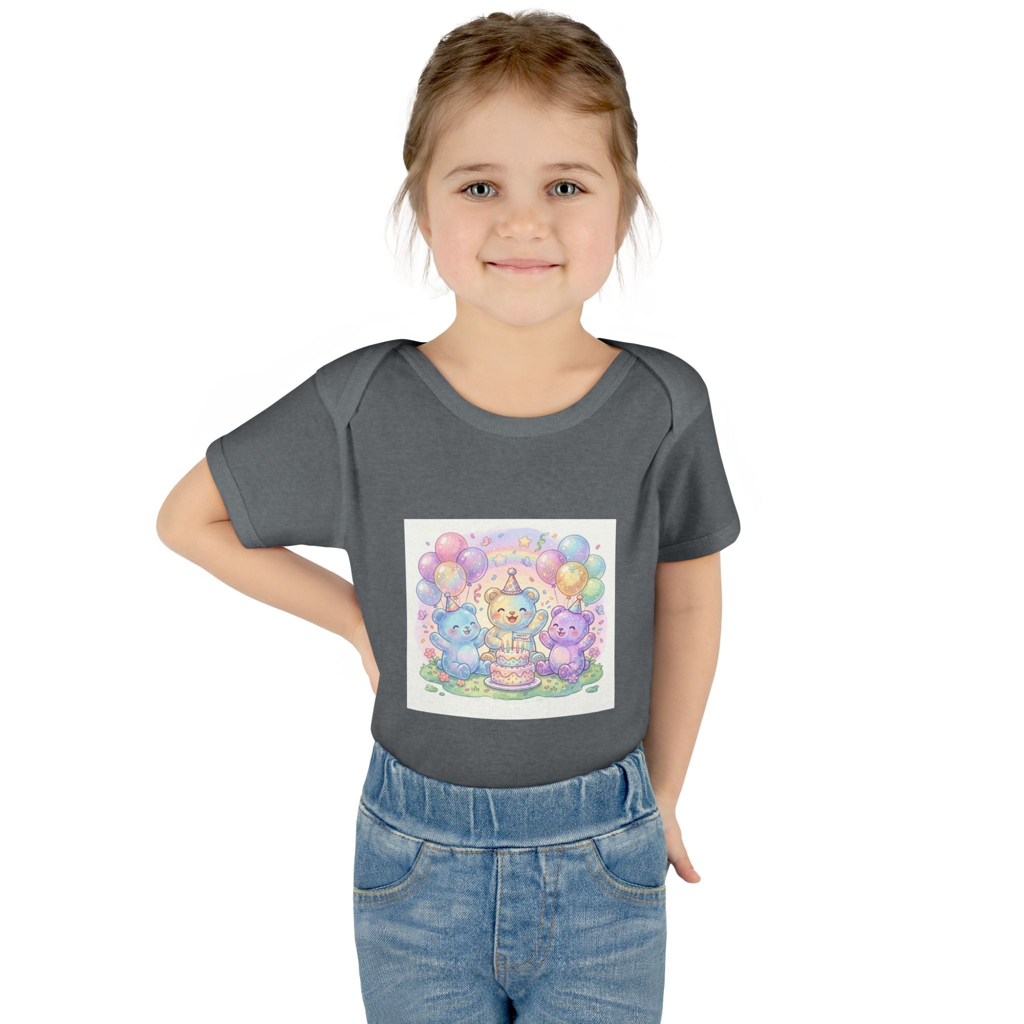 Birthday Gooey Bears, Cake & Balloons Infant Onesie