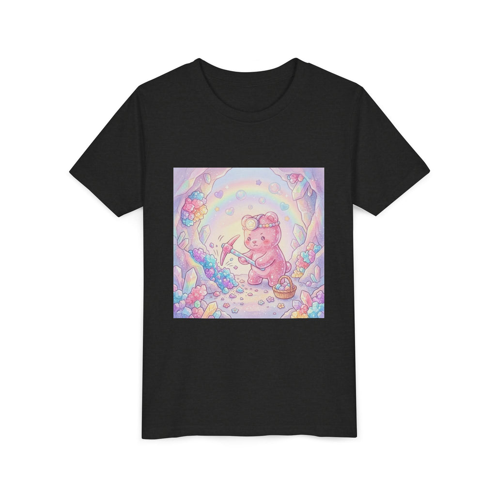 Digging for Crystal Candy Pink Gooey Gummy Bear Illustration