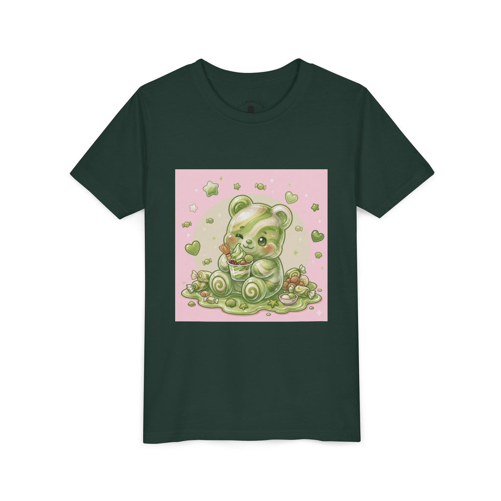 Matcha and Cream Gooey Gummy Bear Graphic Youth T-Shirt