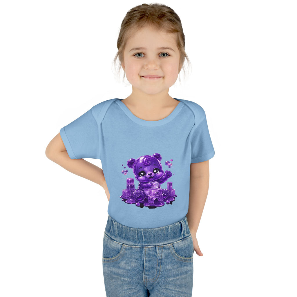 Play Time, Purple Crystal Baby Oozy Bear Gummy Cutie Addition- Graphic Onesie