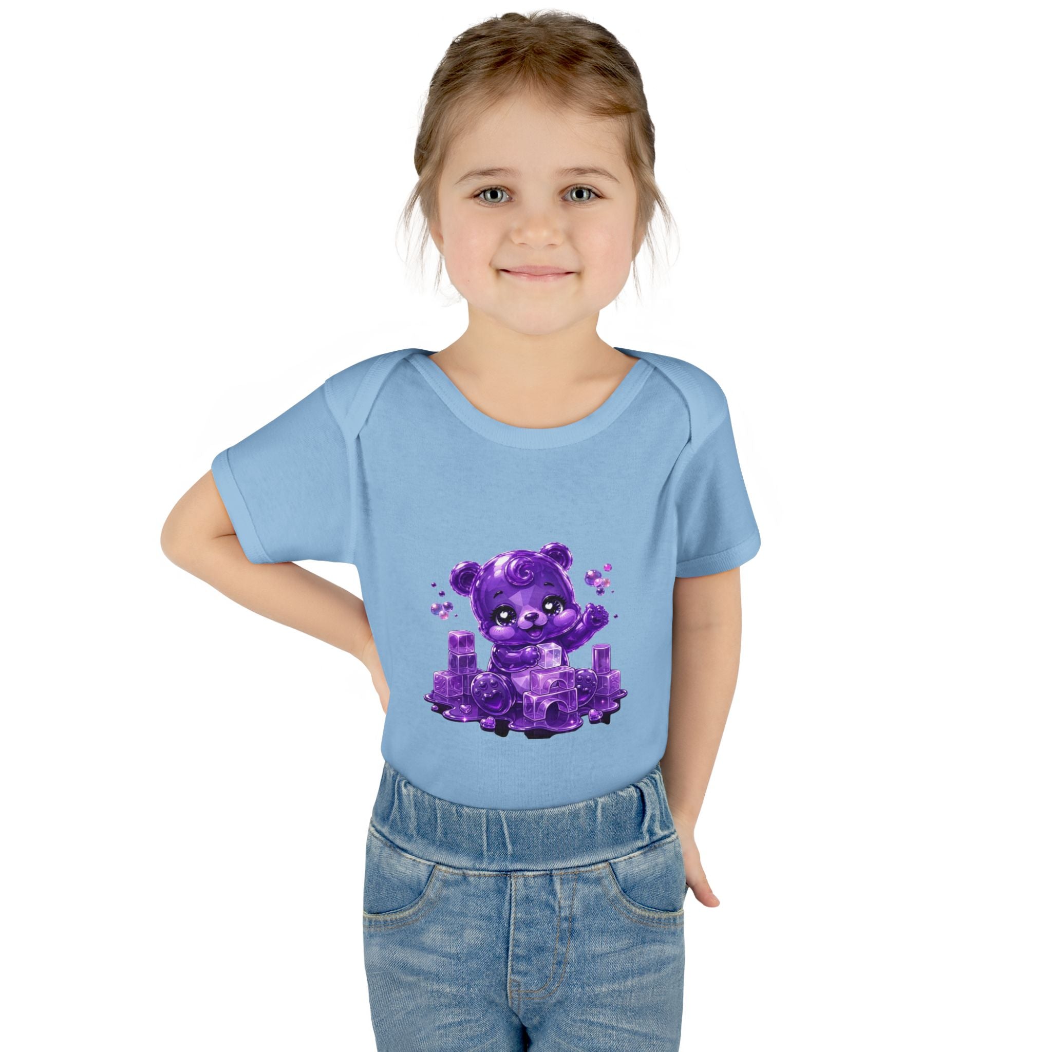 Play Time, Purple Crystal Baby Oozy Bear Gummy Cutie Addition- Graphic Onesie