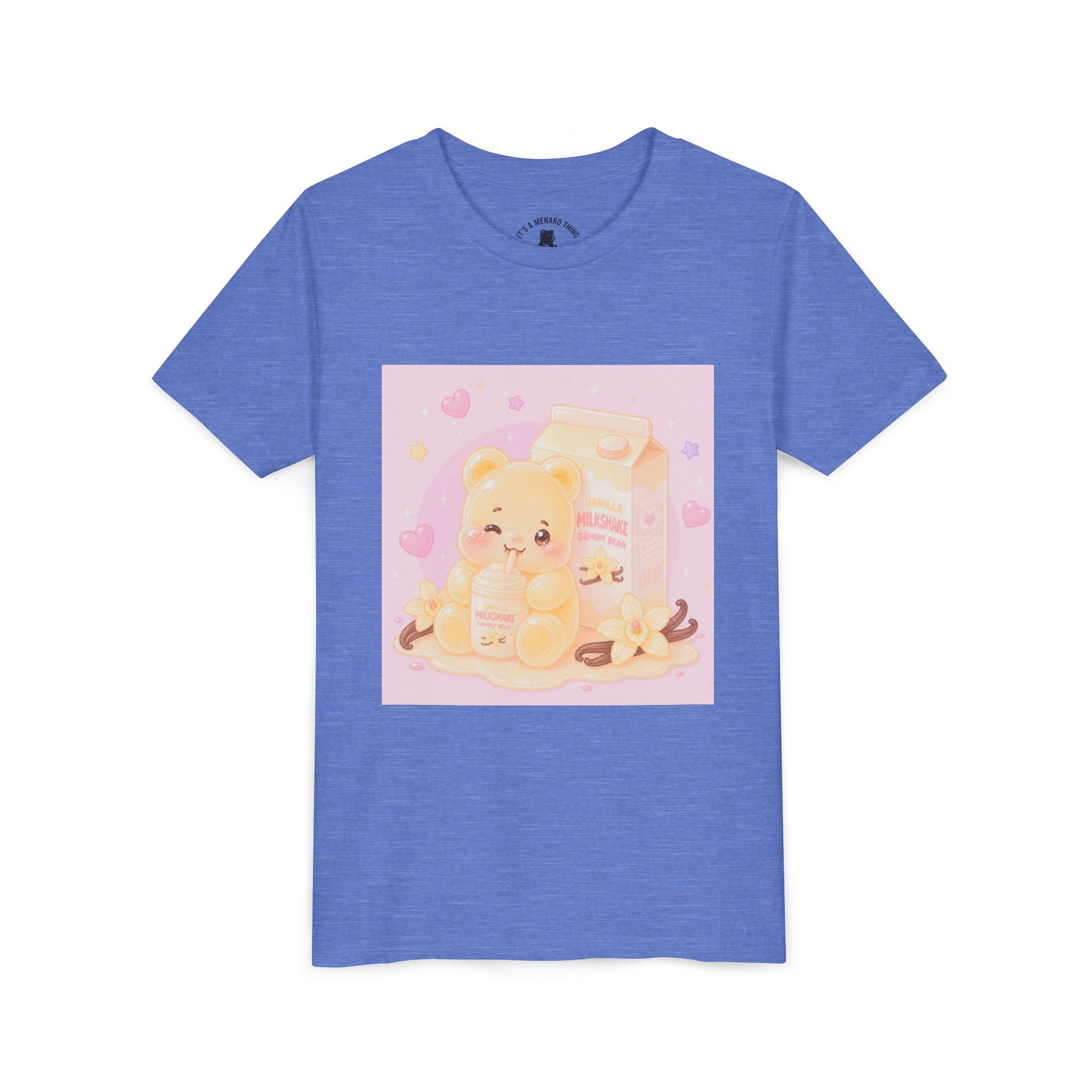 Vanilla Milk Shake Gooey Gummy Youth Tee — Kawaii Pastel Kids T‑Shirt