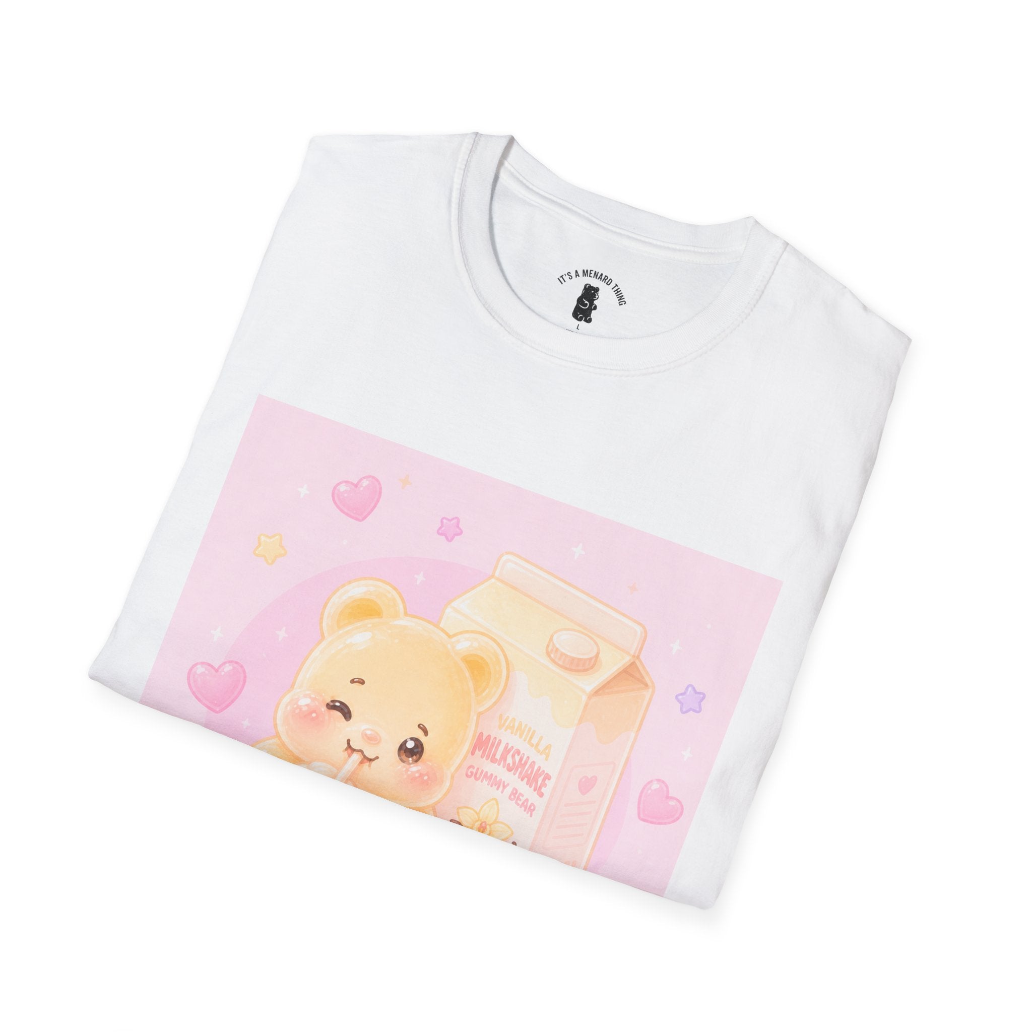 Vanilla Milkshake Gooey Gummy Cartoon T-Shirt — Pastel Aesthetic Tee