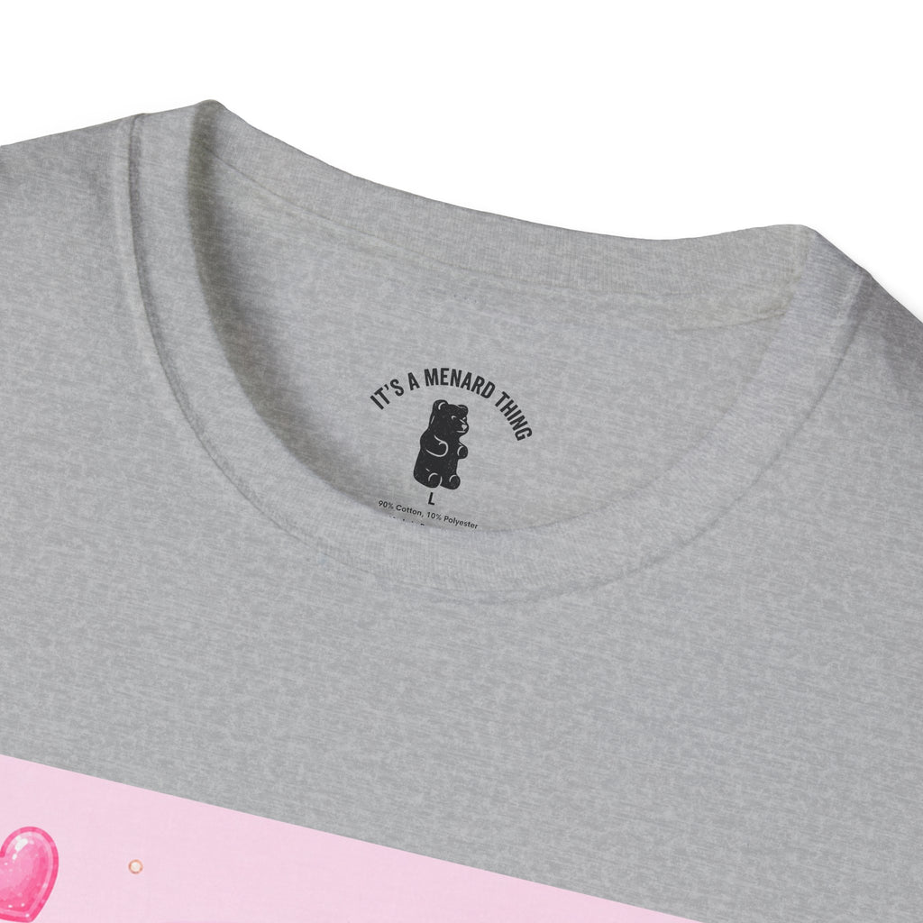Champagne Pink Boozy Gooey Gummy Bear- Kawaii Graphic T-Shirt