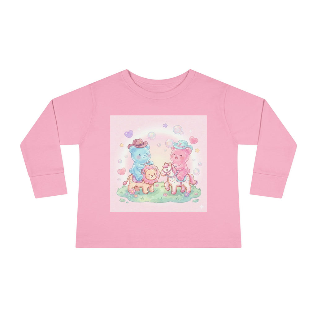 Oozy Bear Gummies Riding Frosted Animal Cookies- Graphic Long Sleeve Shirt