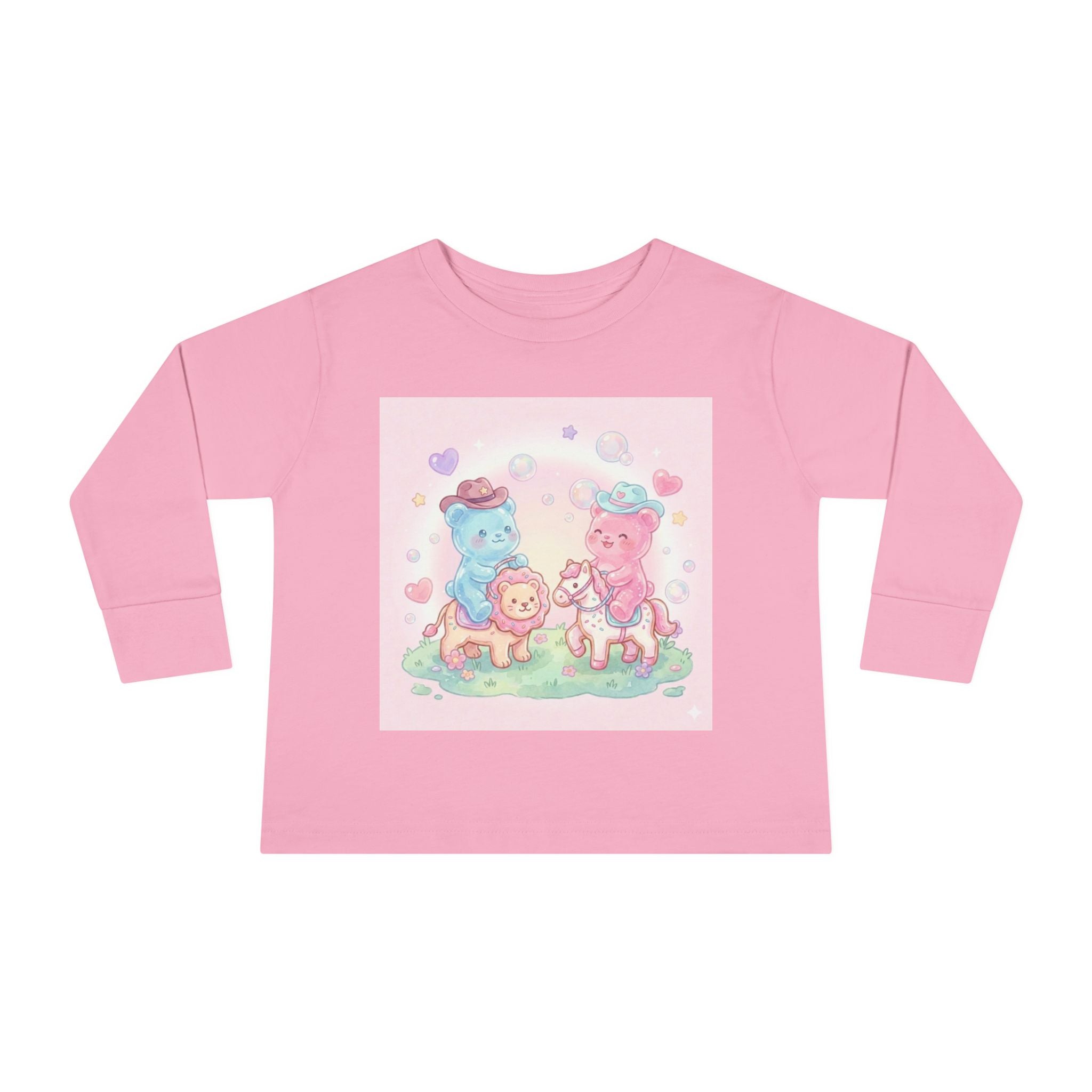 Oozy Bear Gummies Riding Frosted Animal Cookies- Graphic Long Sleeve Shirt
