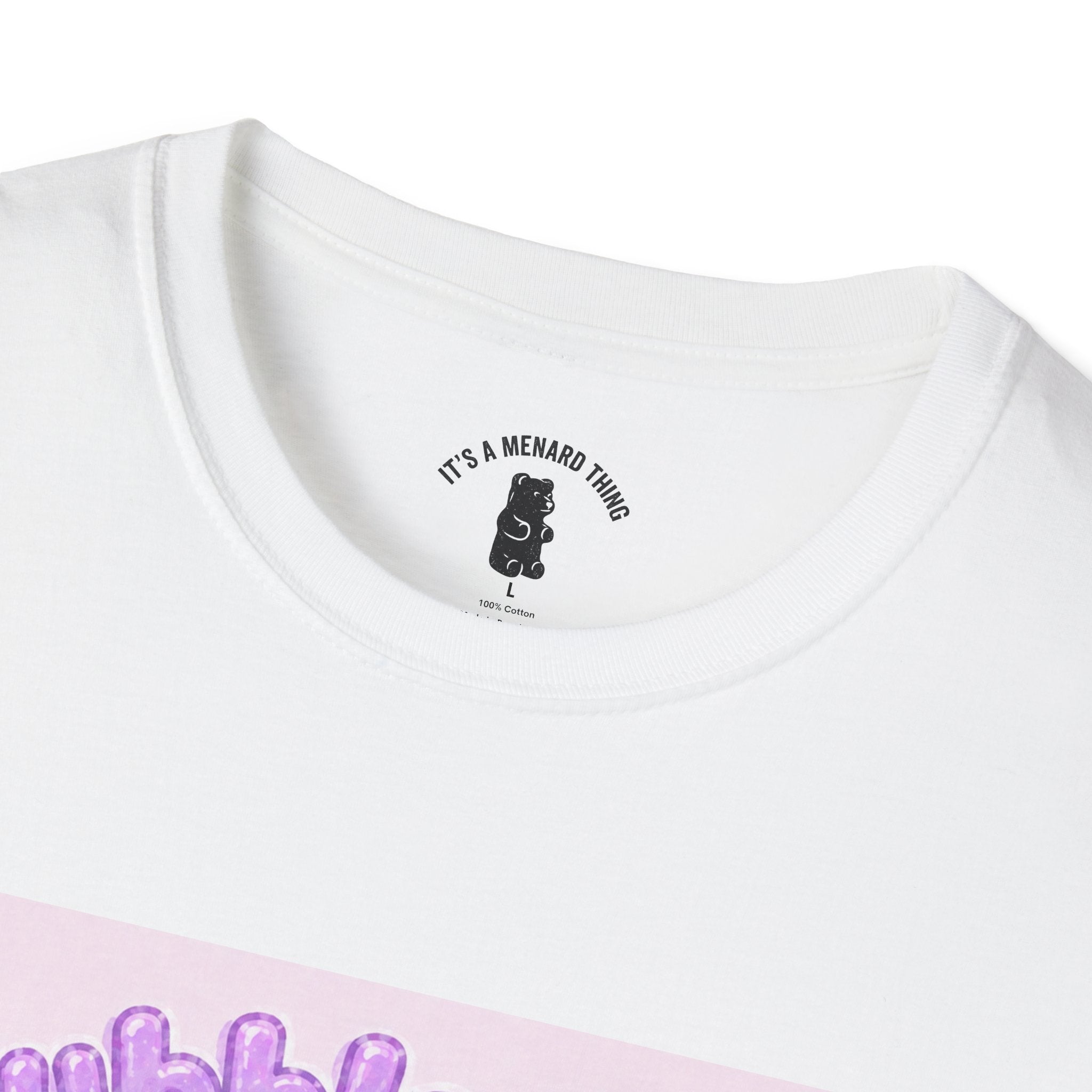 "Bubble Baby" Purple Gooey Gummy Bear — Cute Purple Boba Tea Graphic Tee