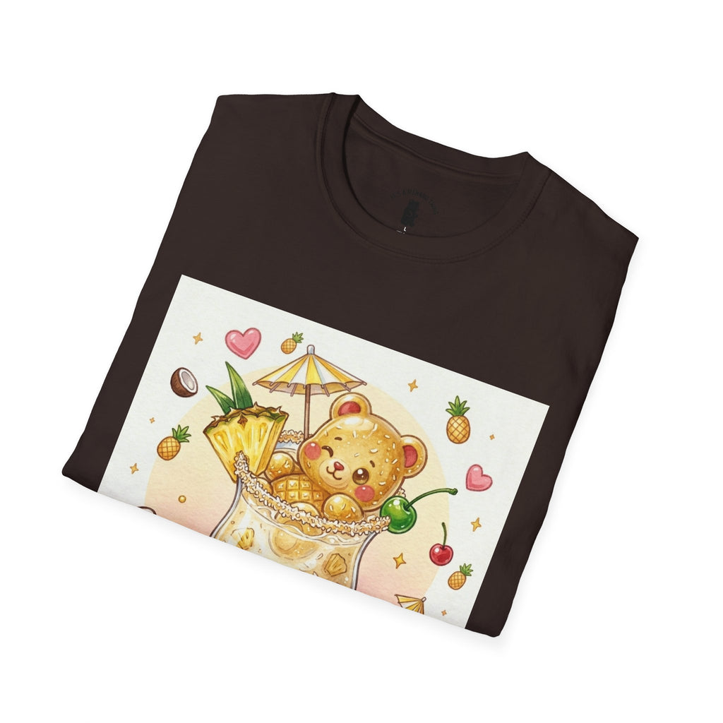 Pina Colada on the Beach, Boozy Gooey Gummy Bear- Kawaii Graphic T-Shirt