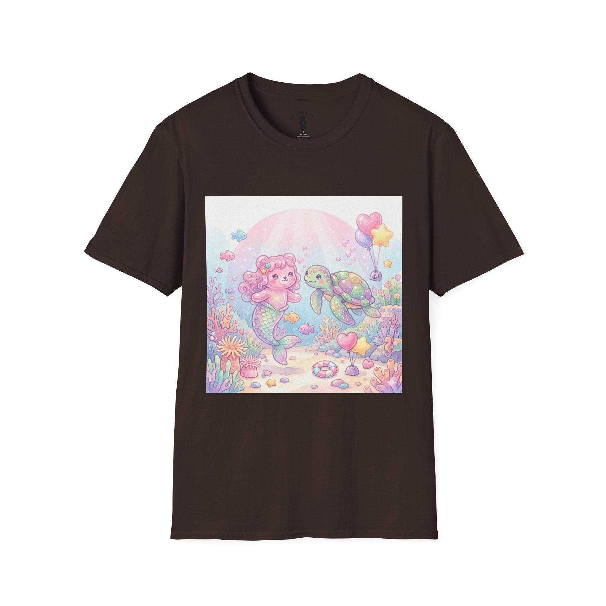 Pink Gummy Mermaid & Turtle friend, Gooey Gummy Freinds- Kawaii Graphic T-Shirt