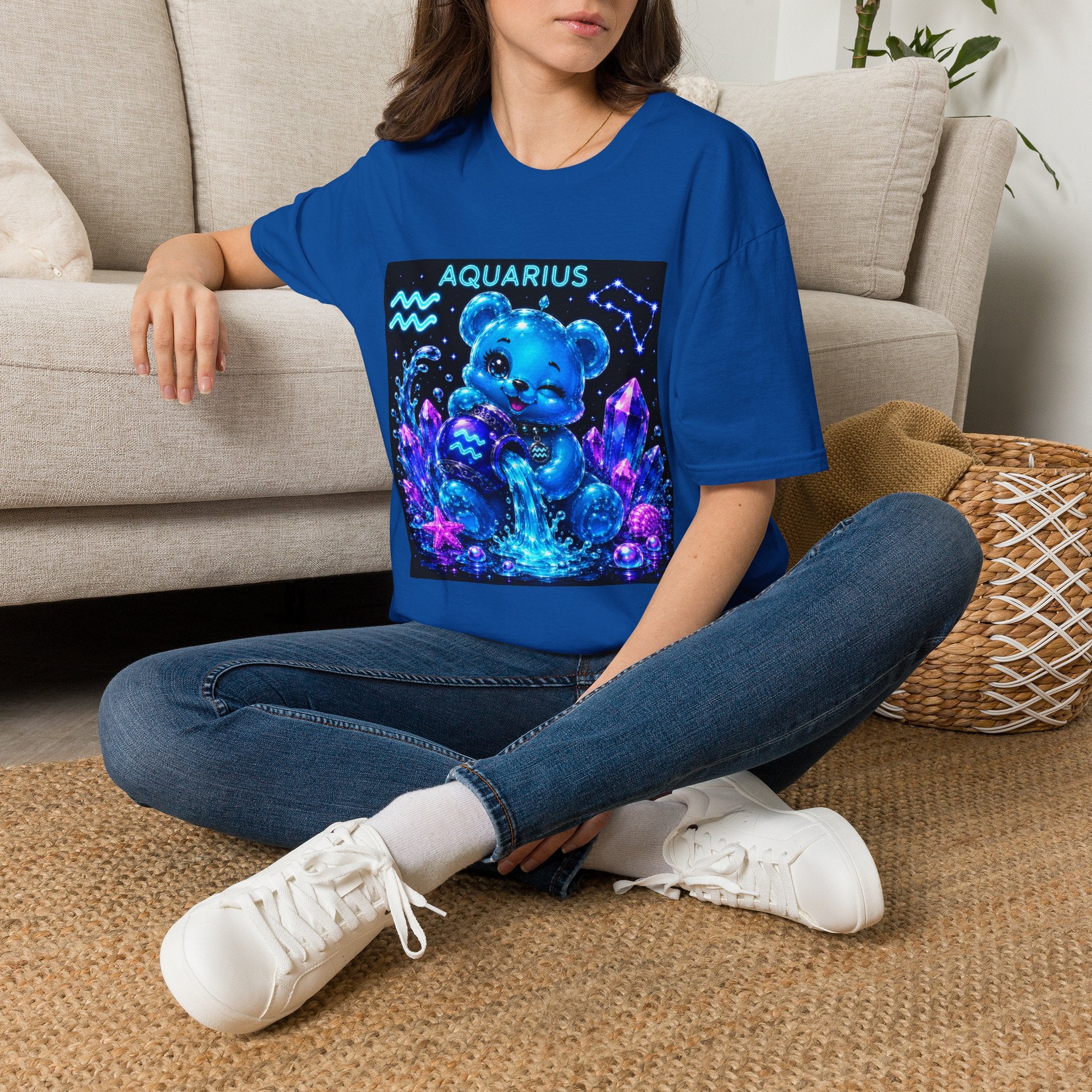 Aquarius Zodiac Astrology Oozy Bear Friend Special Addition- Graphic Shirt
