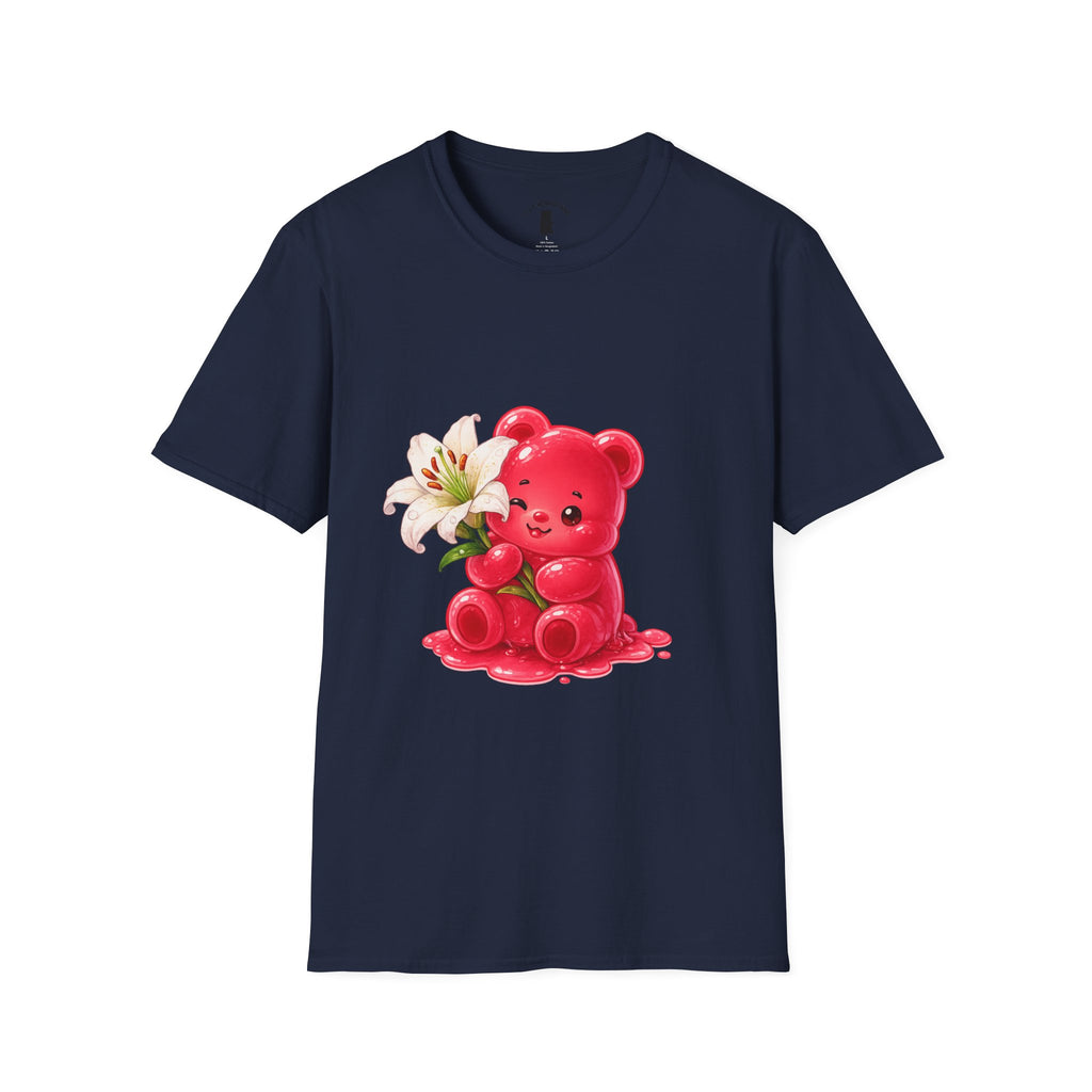 White Casa Blanca Lily, Red Oozy Bear Special Flower Edition- Graphic Shirt