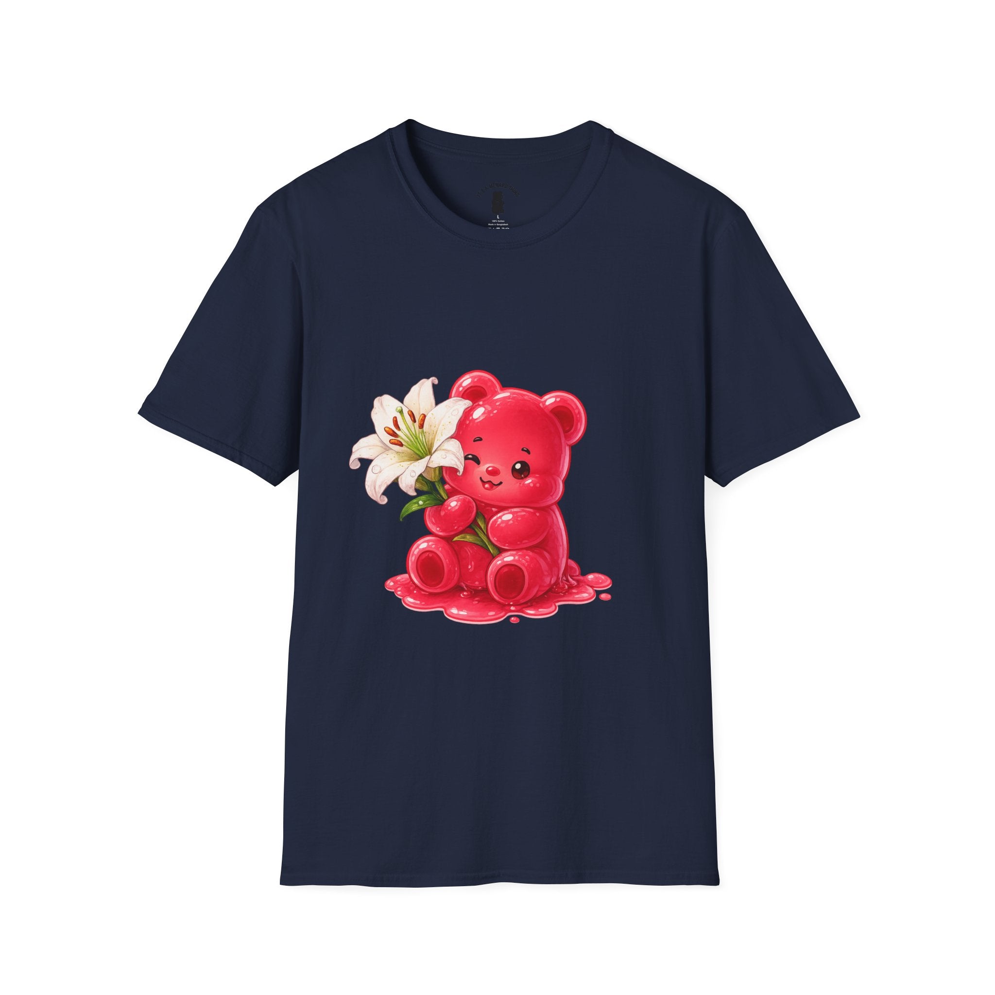White Casa Blanca Lily, Red Oozy Bear Special Flower Edition- Graphic Shirt