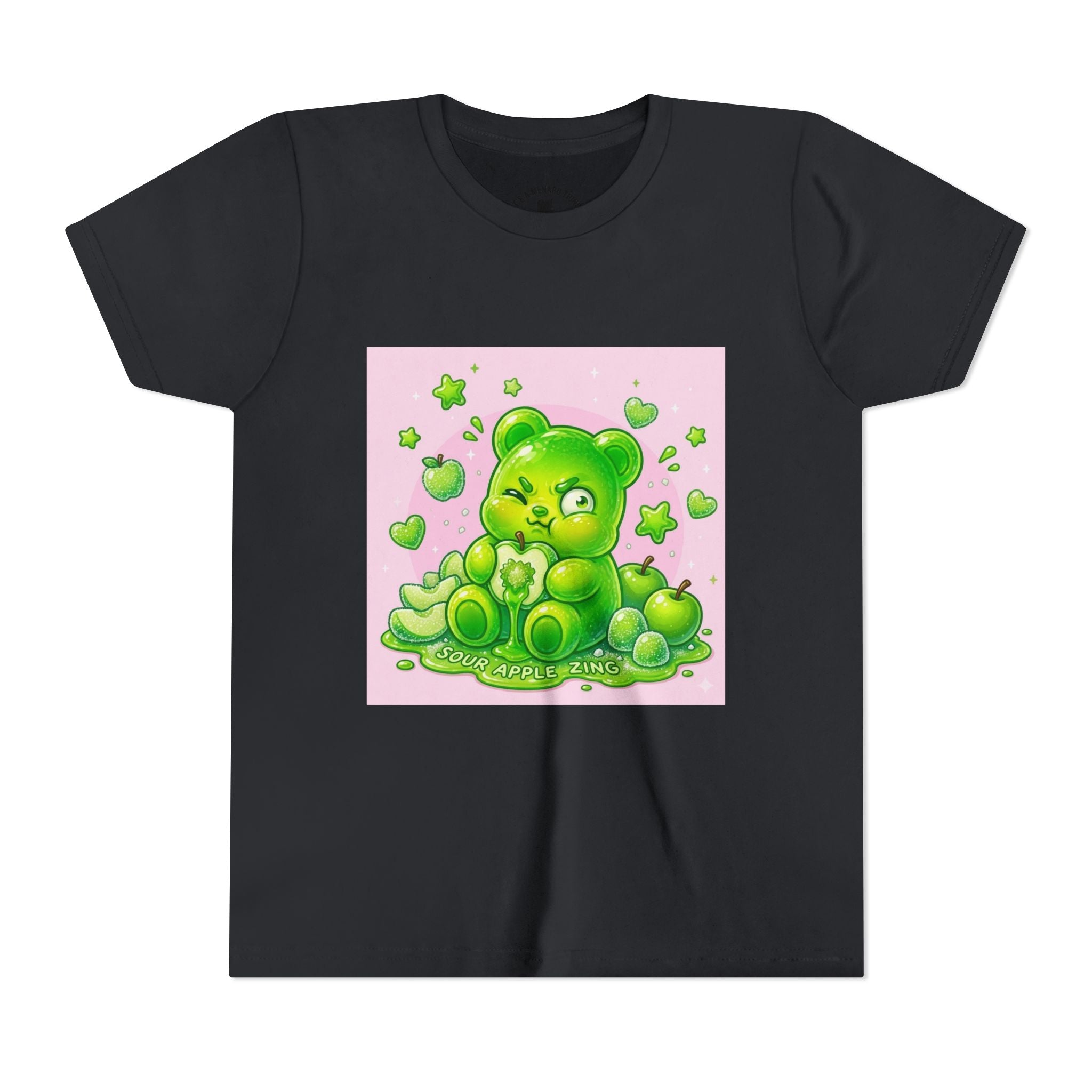 Neon Green Sour Apple Gooey Gummy Bear Graphic Youth Shirt