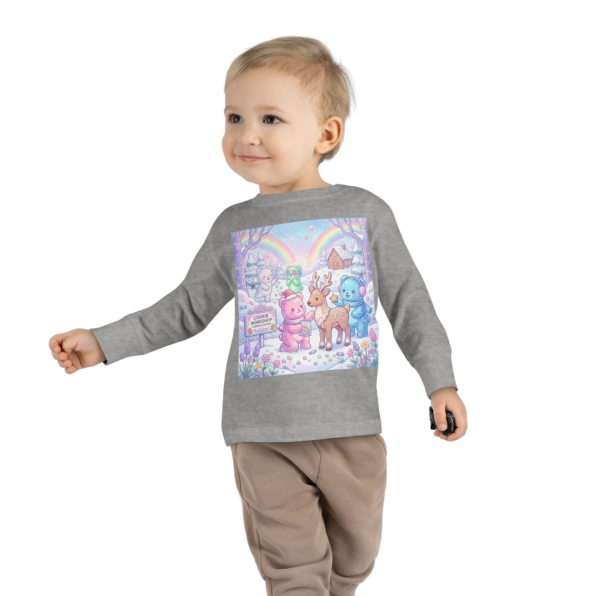 Feeding the Reindeer, Oozy Bear Friends Special Holiday- Graphic Long Sleeve Shirt