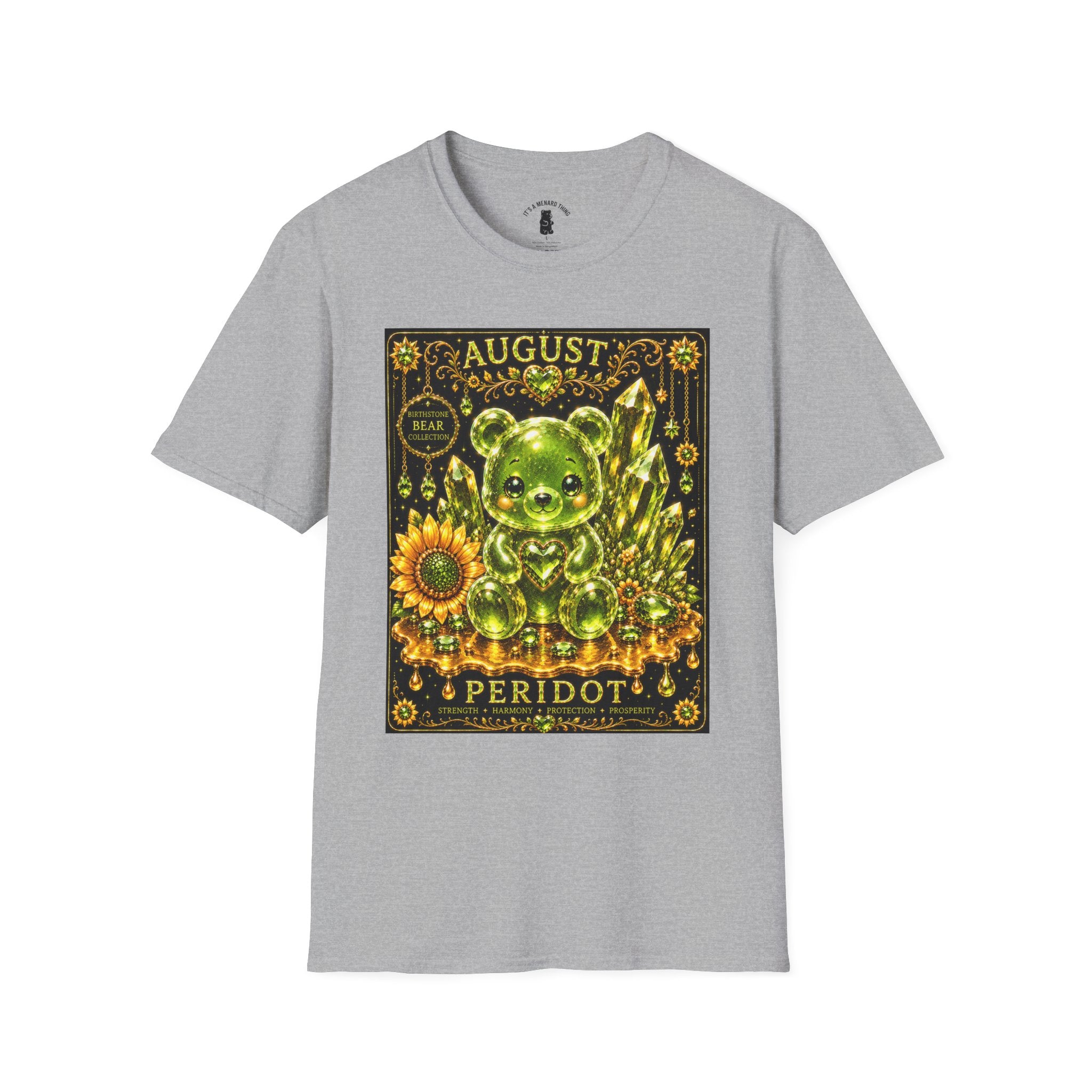 August Peridot Birthstone Oozy Bear Addition- Graphic Shirt