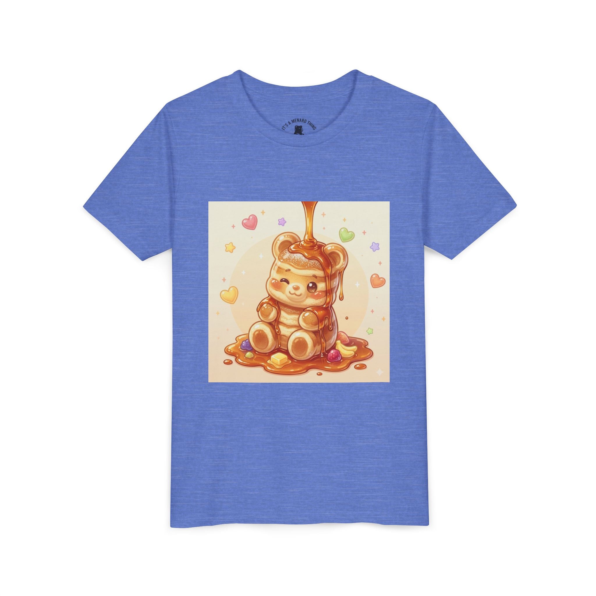 Fluffy Thick Gooey Gummy Pancake Bear Youth T-Shirt