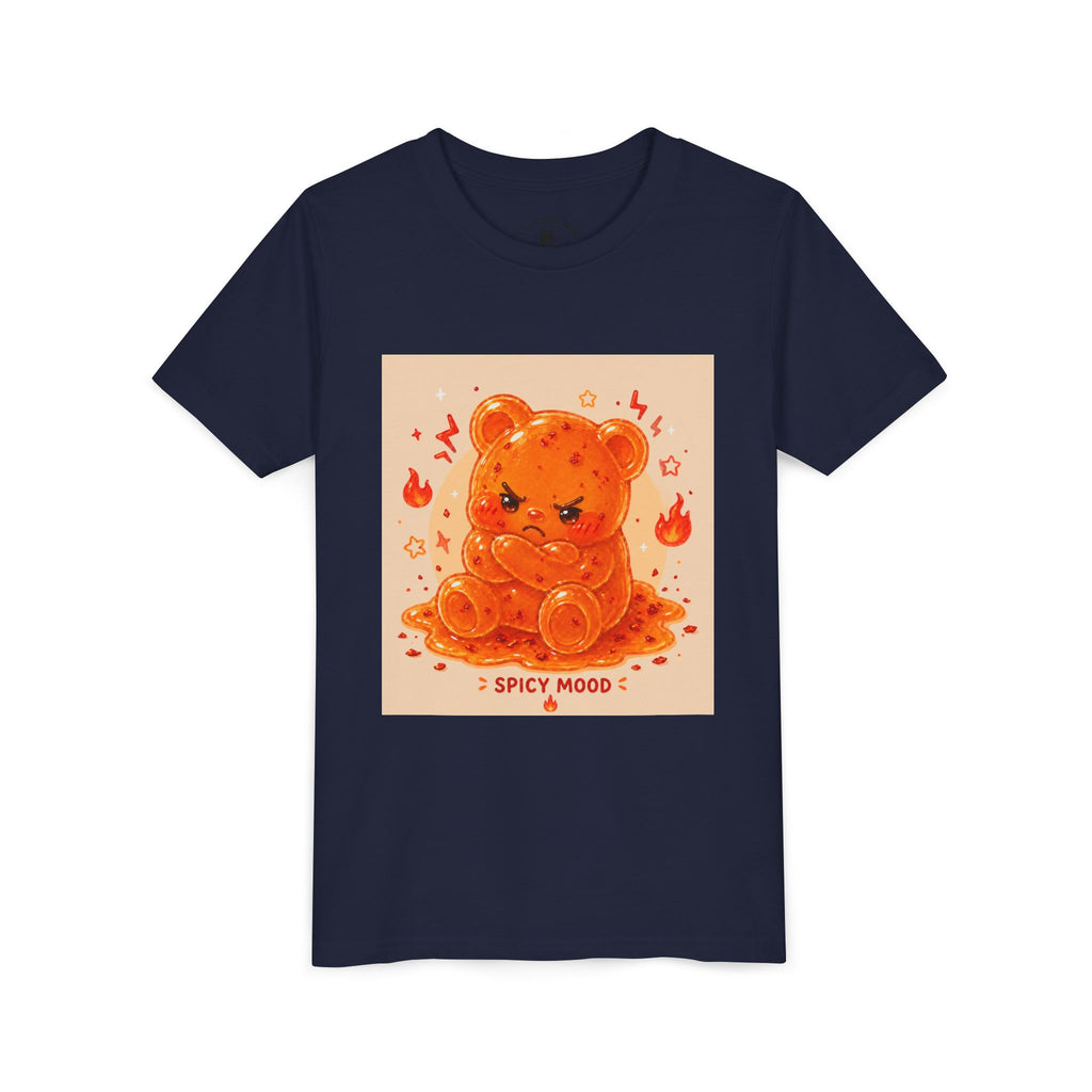 Spicy Mood Tangy Orange Gooey Gummy Bear - Angry Kawaii Bear Graphic