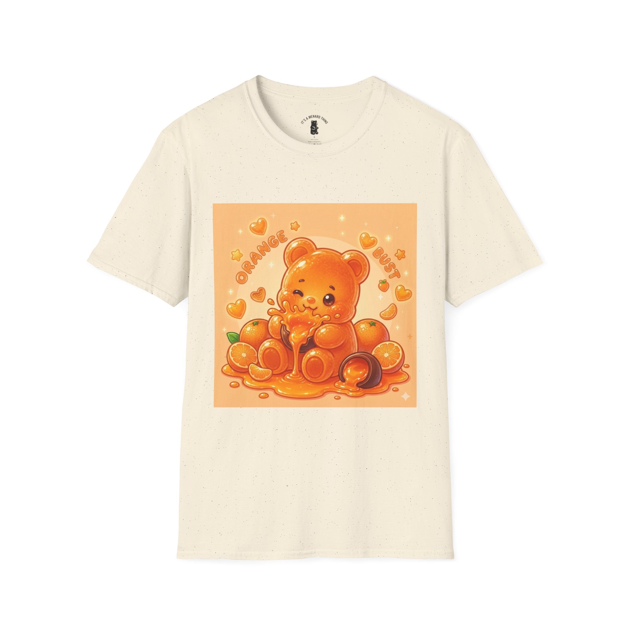 Orange Burst Gooey Gummy Bear T-Shirt —  Kawaii Graphic T-Shirt
