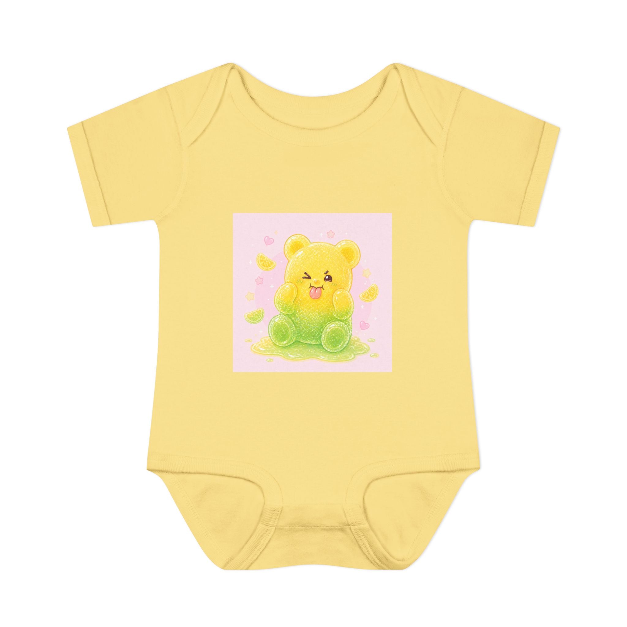 Sour Silly Gummy Gooey Lemon-Lime Bear Illustration Infant Onesie