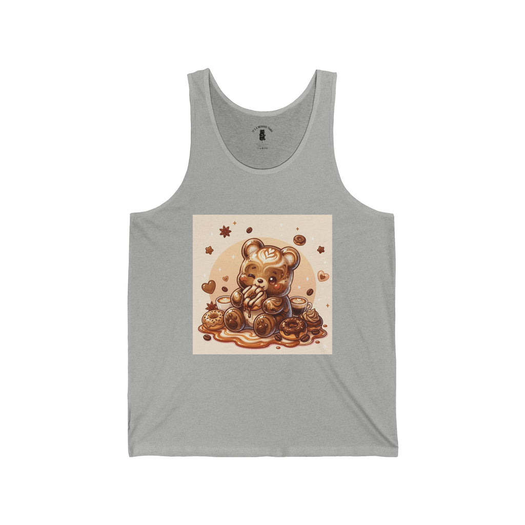 Chocolate Donuts & Espresso Coffee Swirl Gooey Gummy Bear — Cute Graphic Tank Top