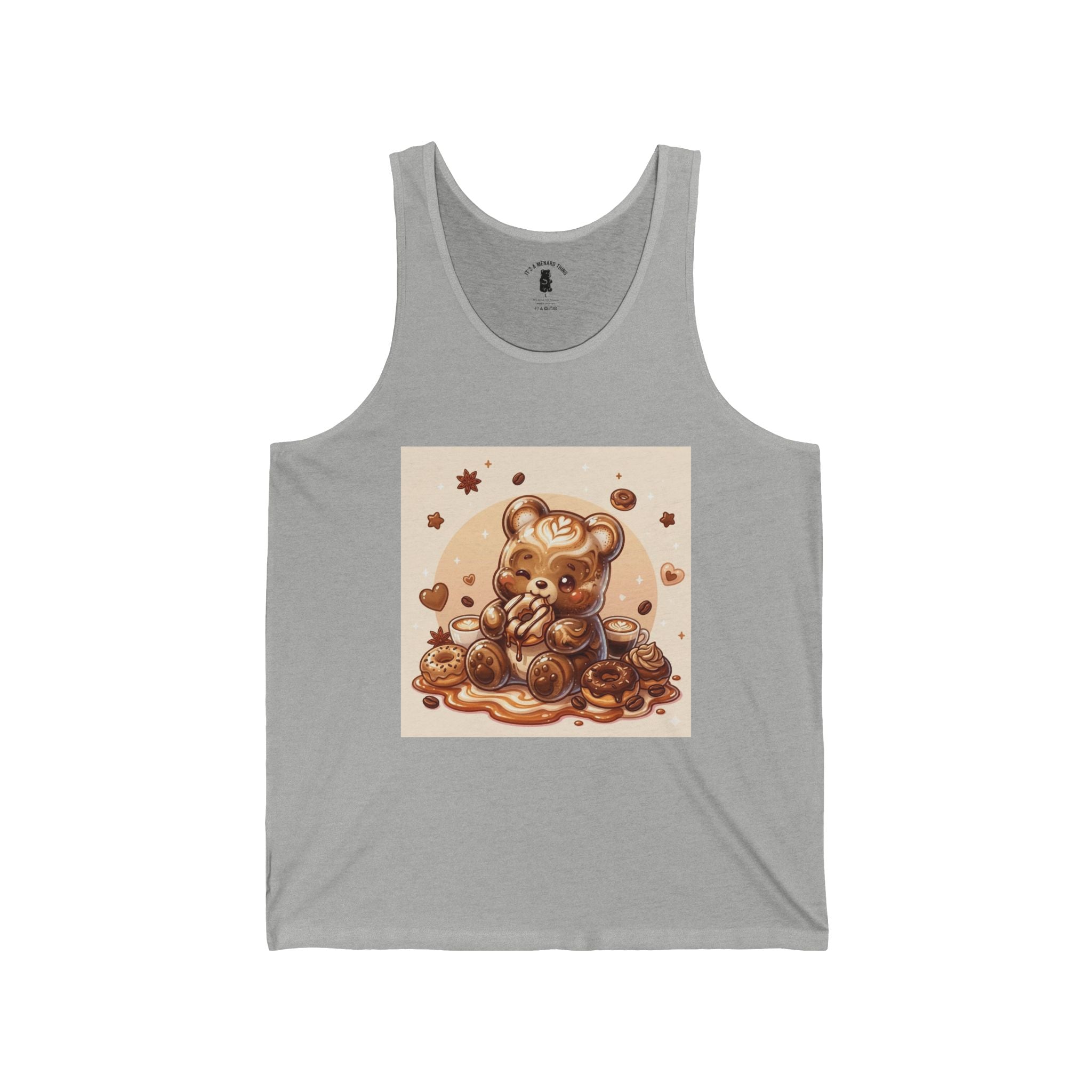Chocolate Donuts & Espresso Coffee Swirl Gooey Gummy Bear — Cute Graphic Tank Top