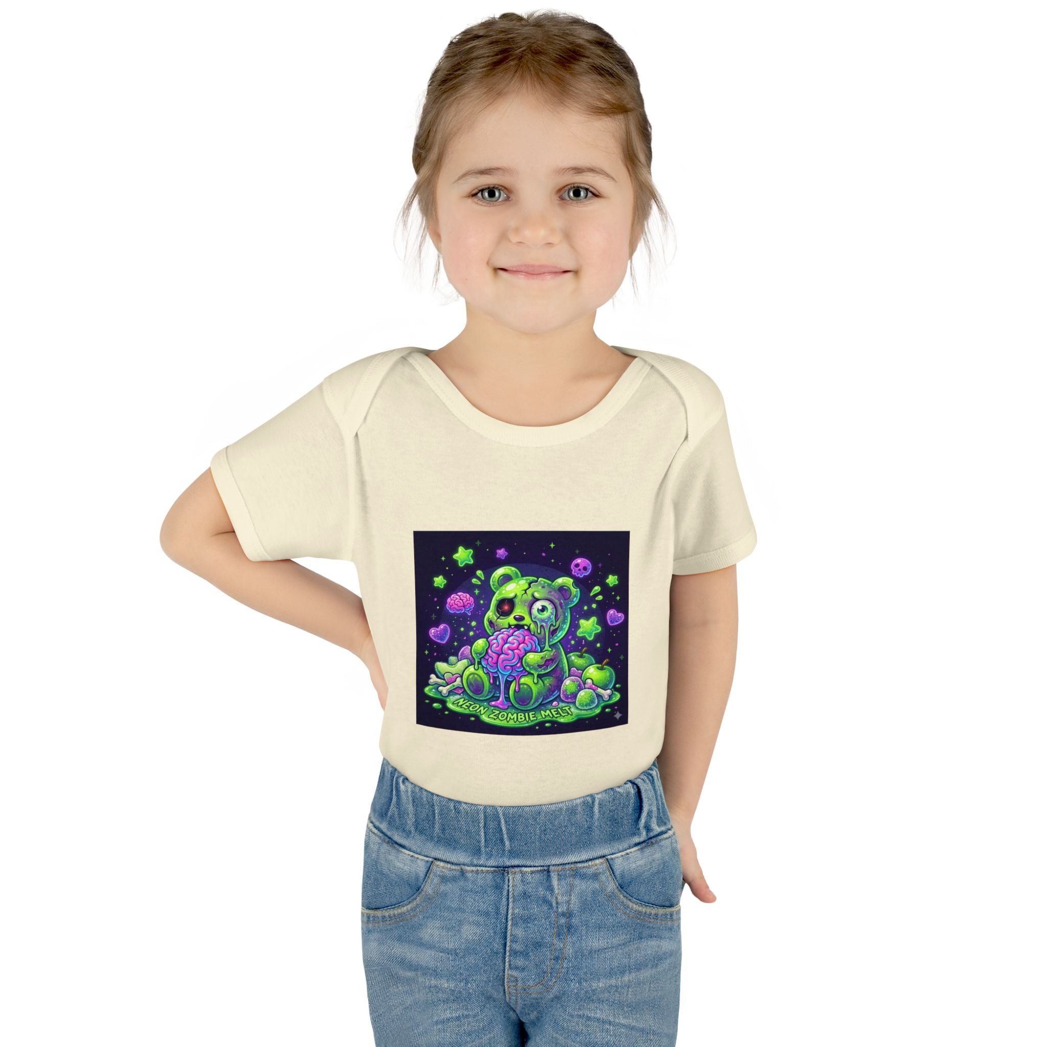 Baby Bodysuit — Neon Zombie Halloween Gooey Gummy Bear