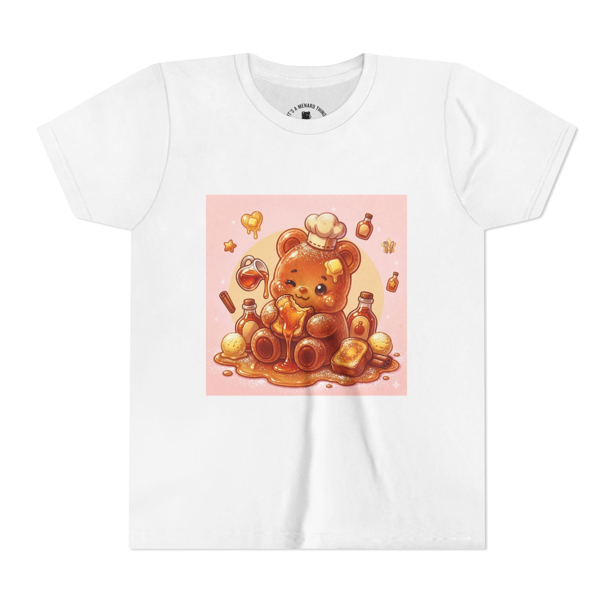 Kids Thick French Toast Gooey Gummy Chef Bear Graphic T-Shirt