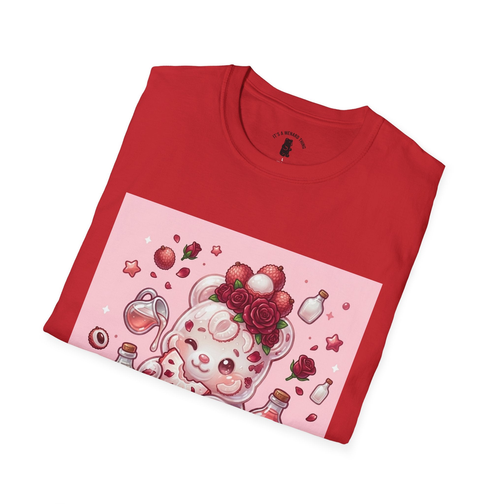 Rose Lychee berry Exotic fruit Gooey Gummy Bear — Kawaii Graphic T-Shirt