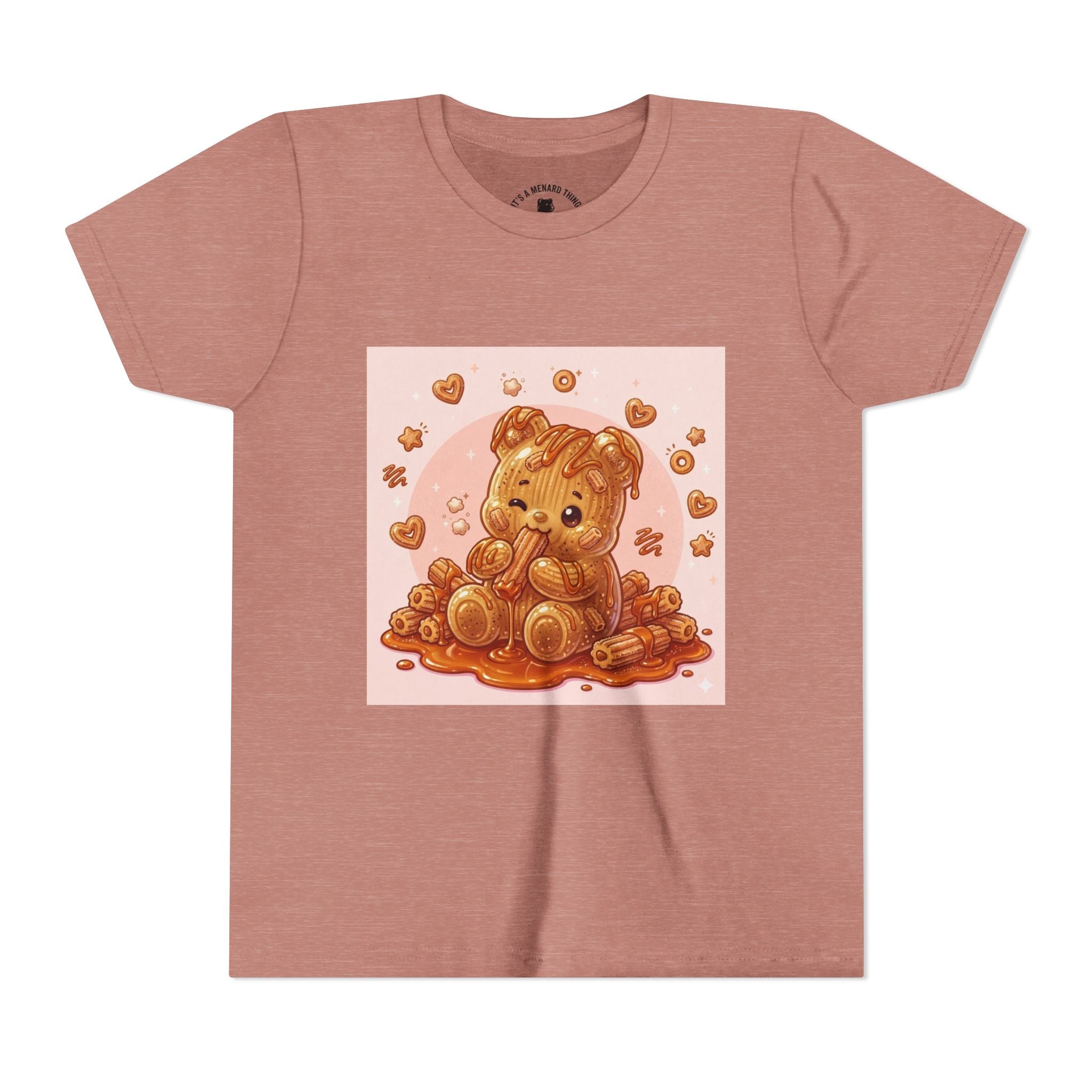 Churro & Dulce de Leche Drizzle Gooey Gummy Bear Graphic Youth T-Shirt