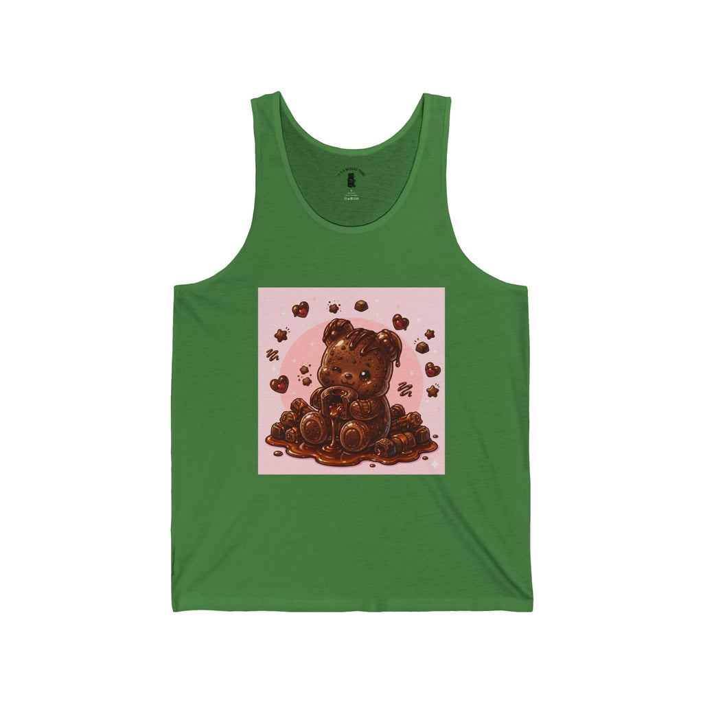 Chocolate Molten Lava Cake Surprise, Fudge Gooey Gummy Bear — Cute Graphic Tank Top