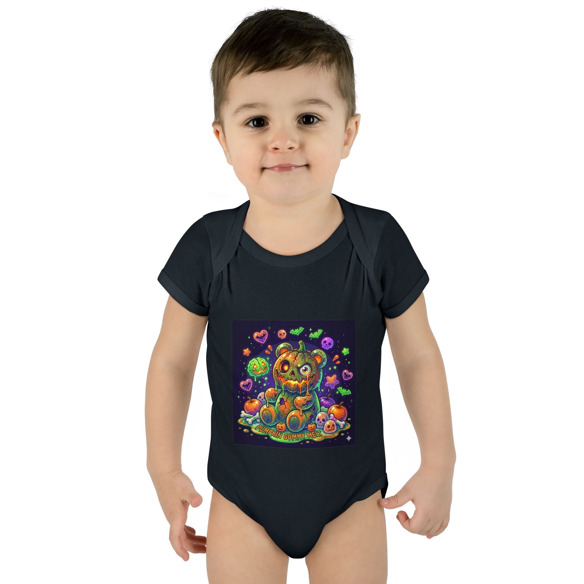 Halloween Pumpkin Head Gooey Gummy Bear - Infant Onesie