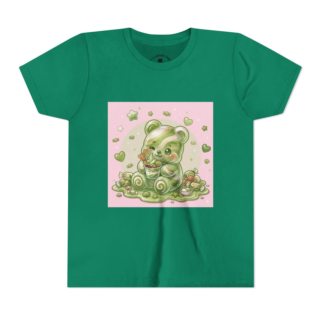 Matcha and Cream Gooey Gummy Bear Graphic Youth T-Shirt
