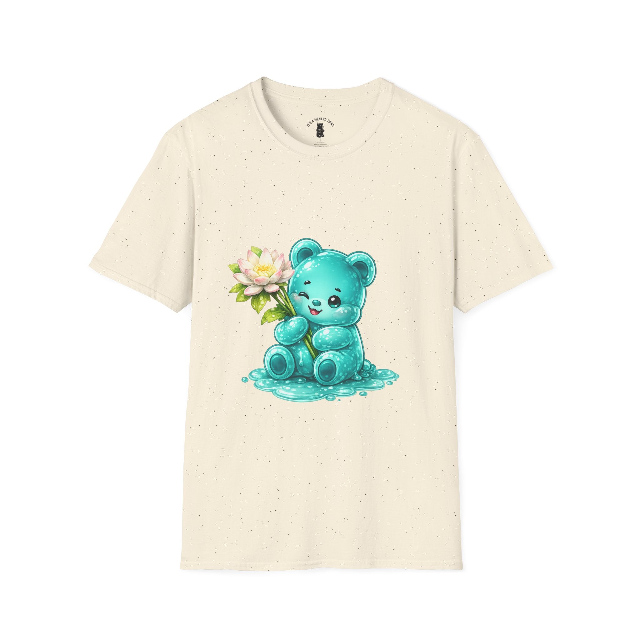 Beautiful Lotus Flower Special, Teal Oozy Bear Gummy Friend- Graphic Shirt