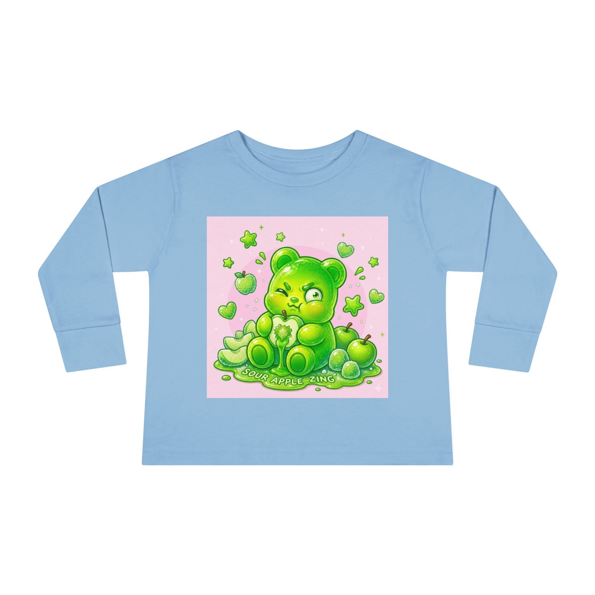 Green Sour Apple, Oozy Gummy Bear Friends- Kids Long Sleeve Shirt