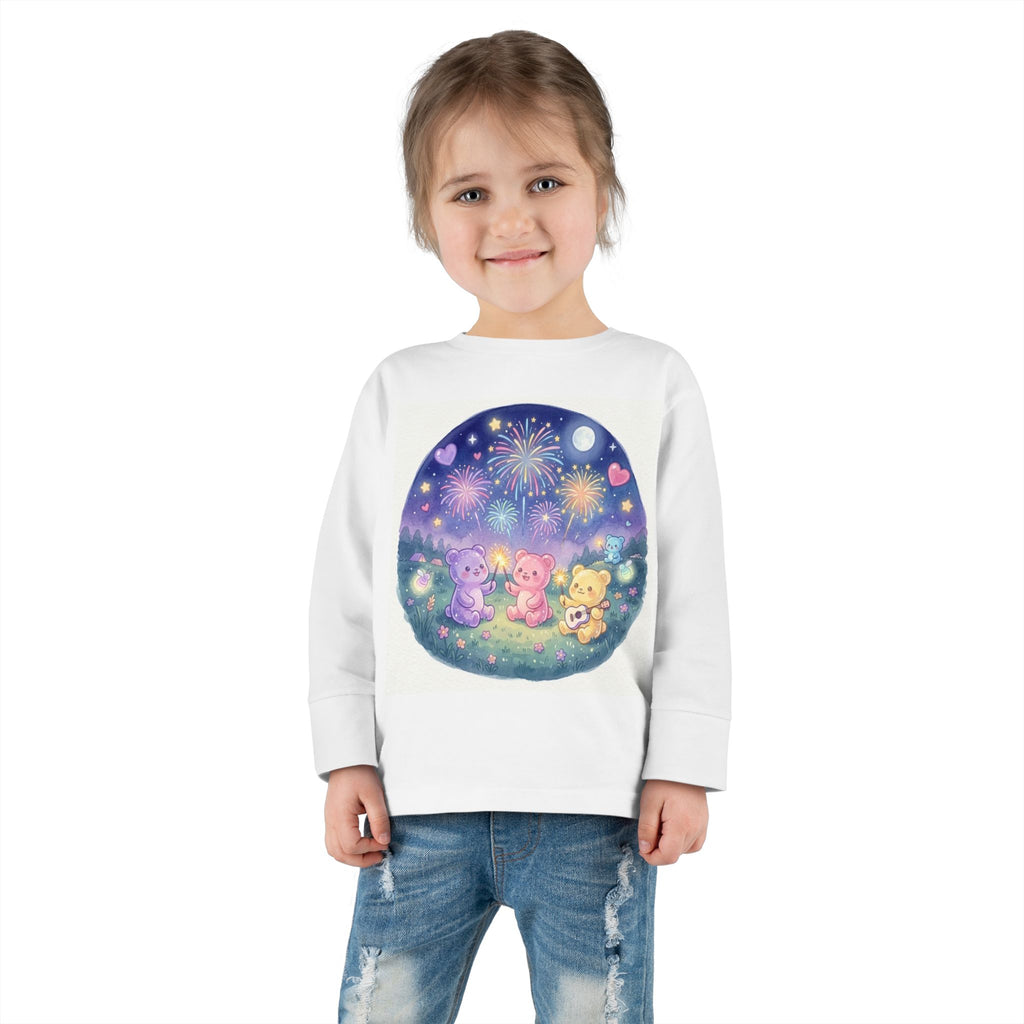 Watching Fireworks In the Night Sky, Oozy Bear Friend Group- Graphic Long Sleeve Shirt