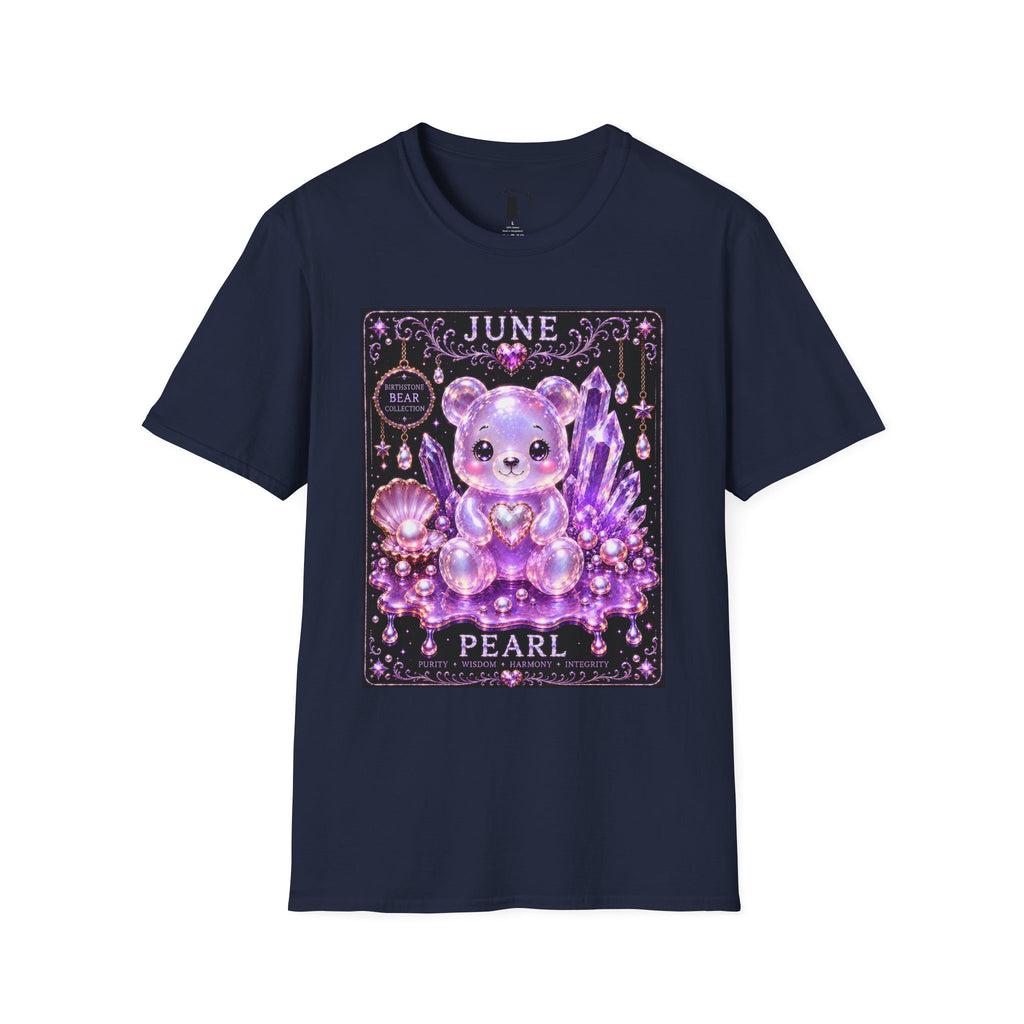 June Birthstone Pearl Crystal Oozy Bears Special Addition- Graphic Shirt