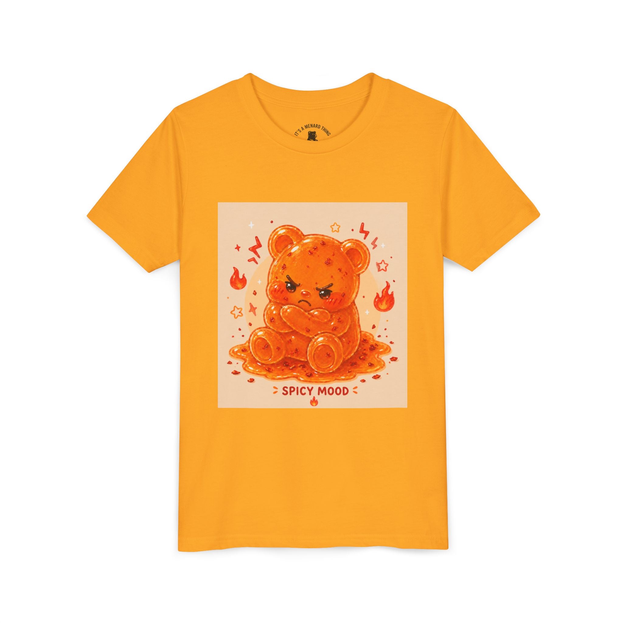 Spicy Mood Tangy Orange Gooey Gummy Bear - Angry Kawaii Bear Graphic