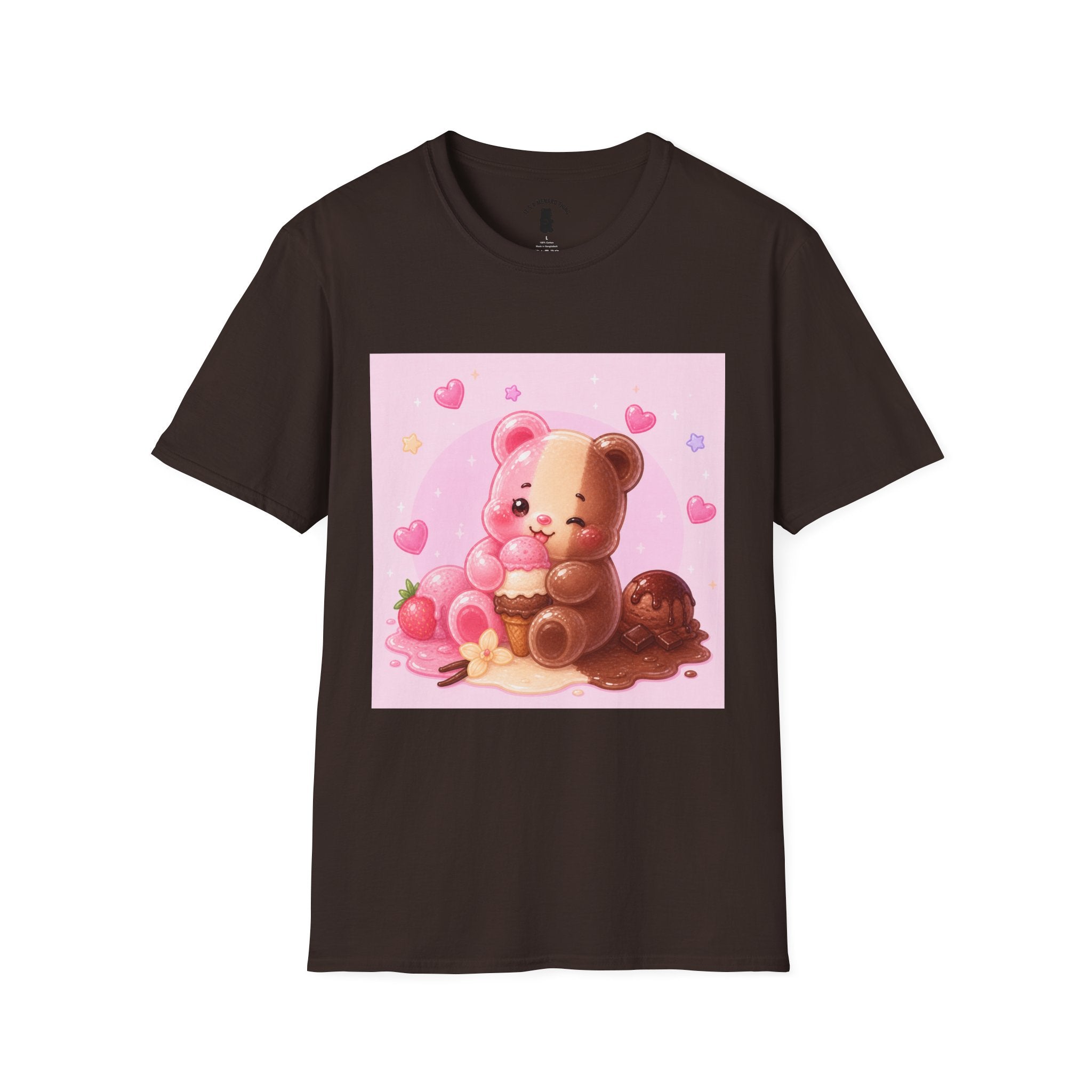 Kawaii Neapolitan Gooey Gummy Bear — Cute Heart Dessert Graphic Tee