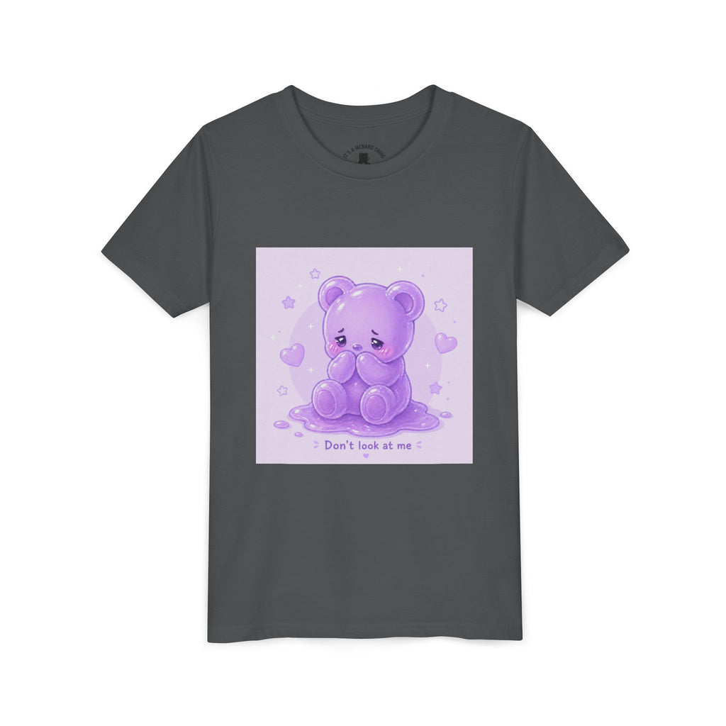 Shy Purple Gooey Gummy Bear “Don’t Look at Me” Graphic