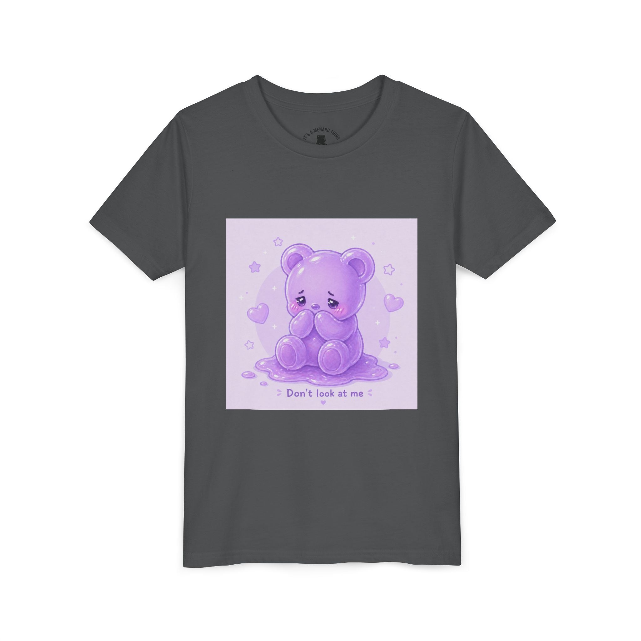 Shy Purple Gooey Gummy Bear “Don’t Look at Me” Graphic