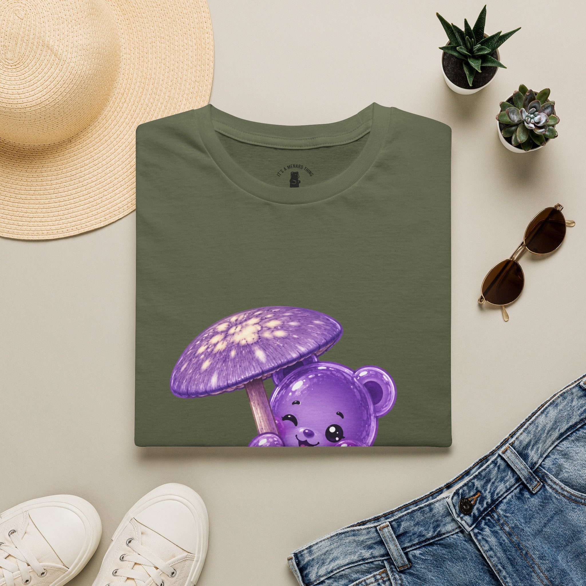 Purple Cortinarius Violaceus Mushroom Oozy Bear Special- Graphic Shirt