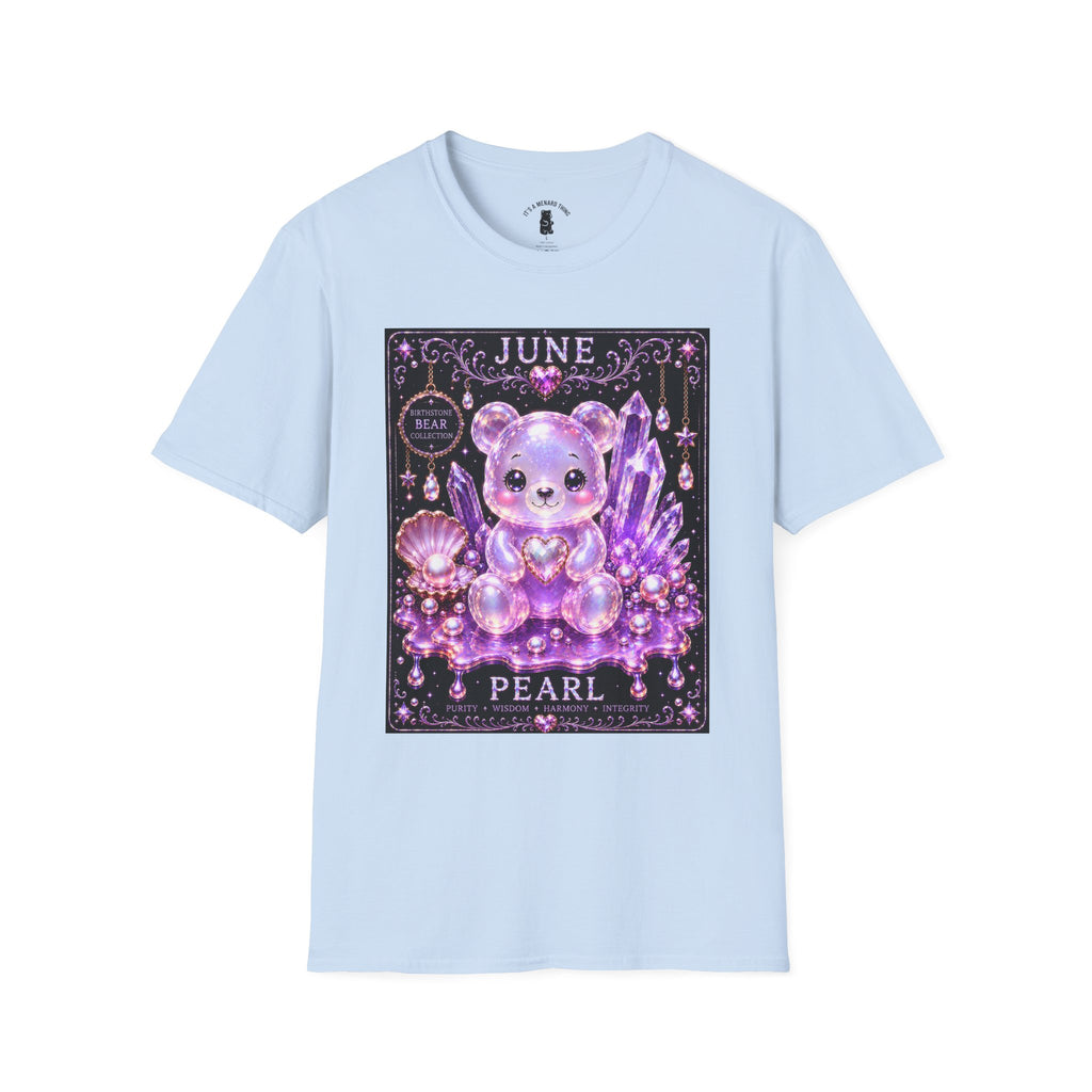 June Birthstone Pearl Crystal Oozy Bears Special Addition- Graphic Shirt